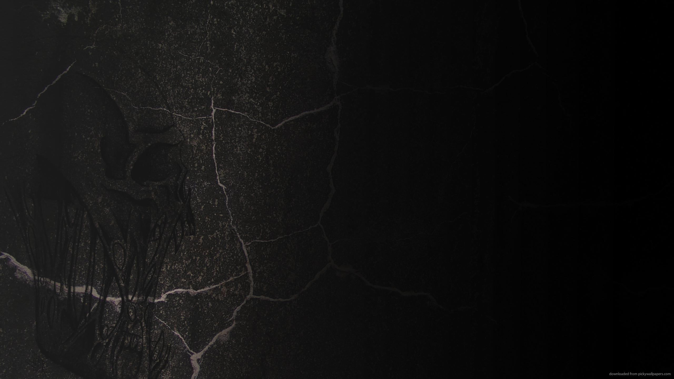 2560x1440 Download  Skull On Black Stone Wallpaper 