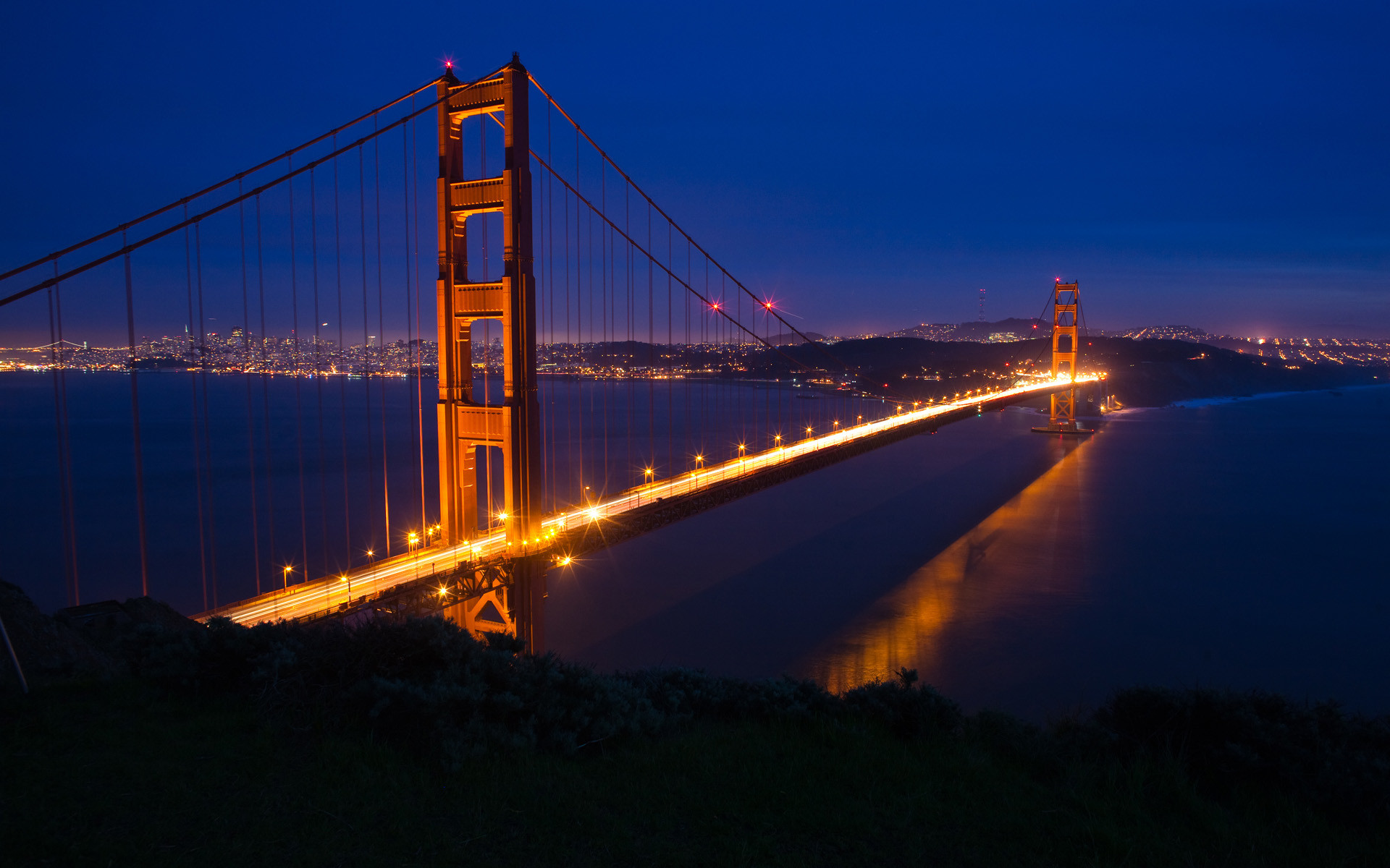 1920x1200 Golden Gate Bridge At Night Moon. wallpapers ...