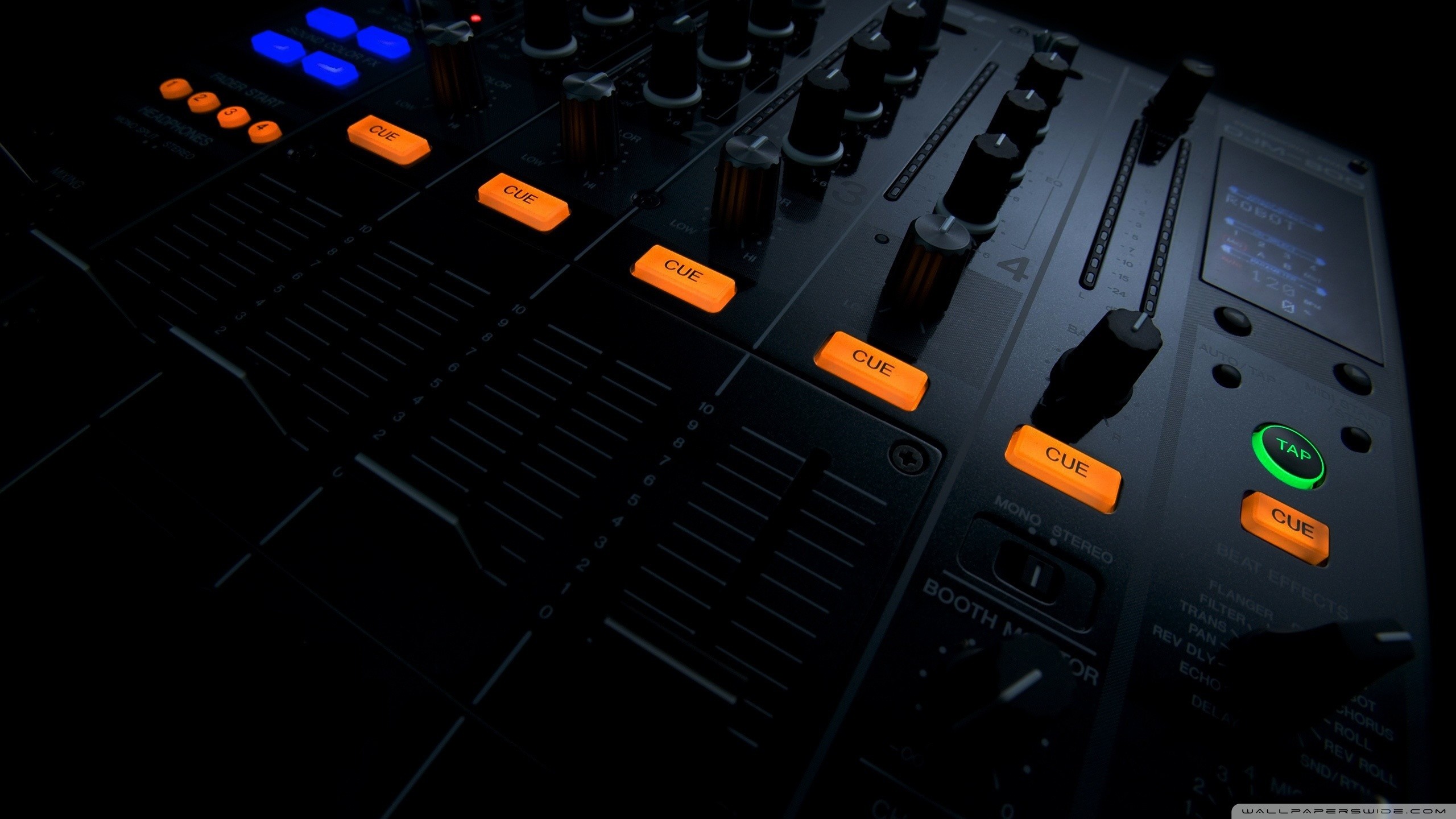2560x1440 black music artistic studio mixing tables techno turntables effects house  music Pioneer DJ djm 800 / Wallpaper