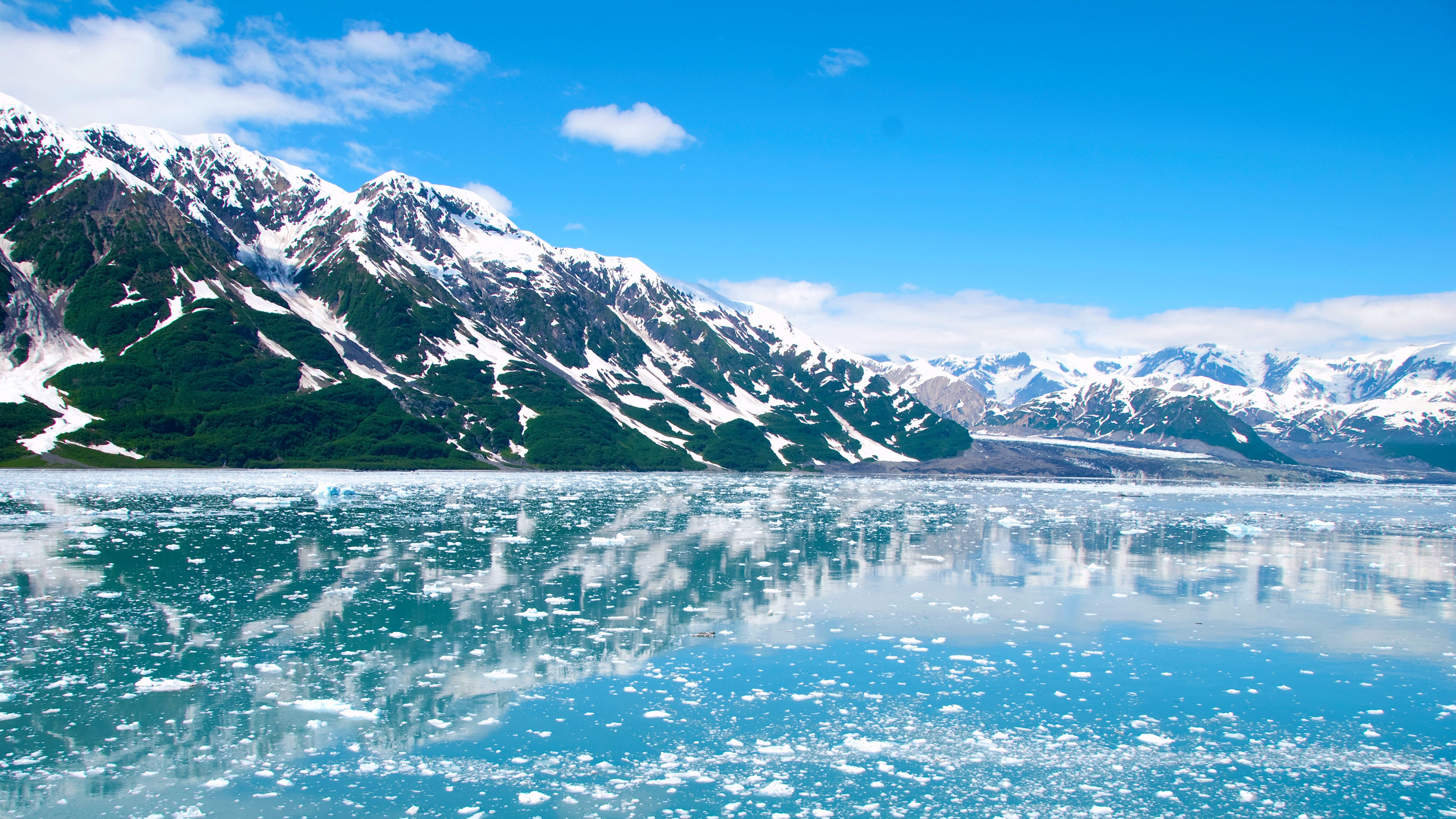 3840x2160 Download wallpaper alaska glacier mountains