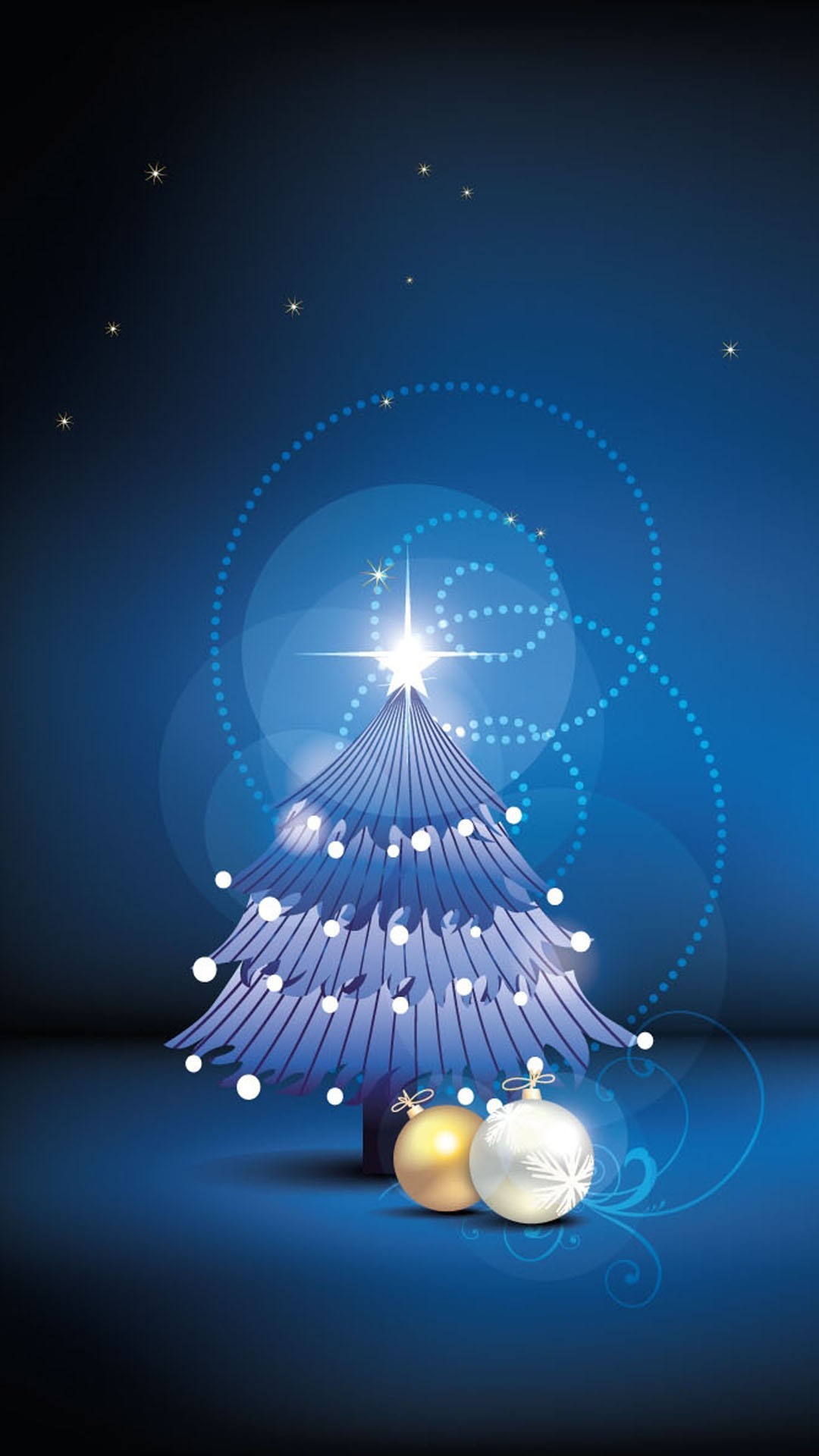 1080x1920 Night Christmas tree iPhone 6 plus wallpaper - stars