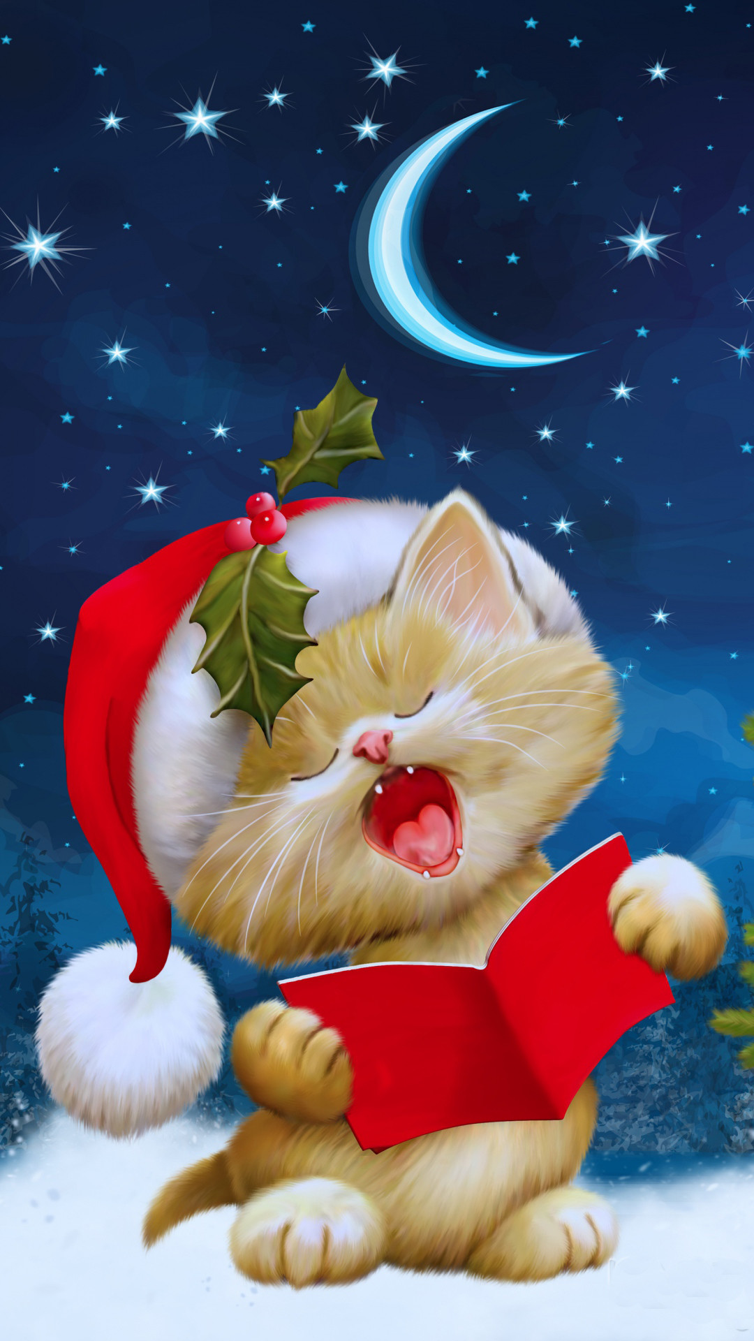 1080x1920 Christmas Cat Card