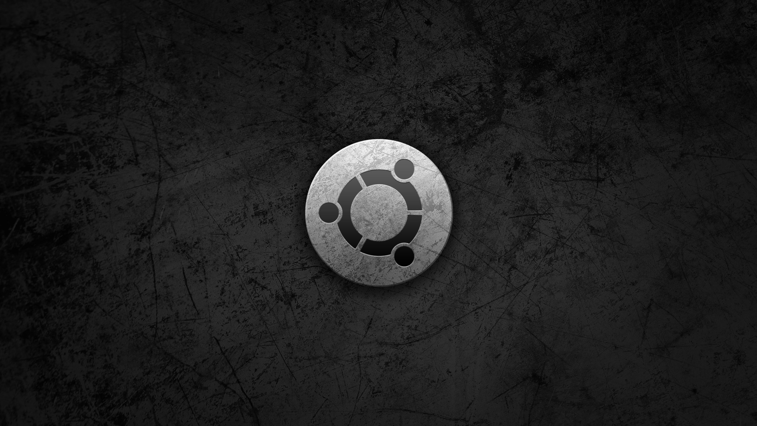 2560x1440 Preview wallpaper ubuntu, gray, black, circle, logo, symbol 