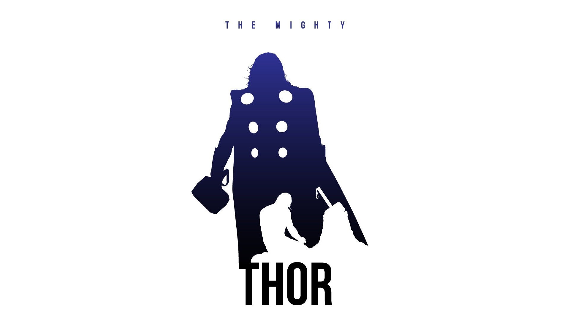 1920x1080 Fan Art Marvel Comics Minimalistic Posters Silhouettes The Avengers Thor  White Background