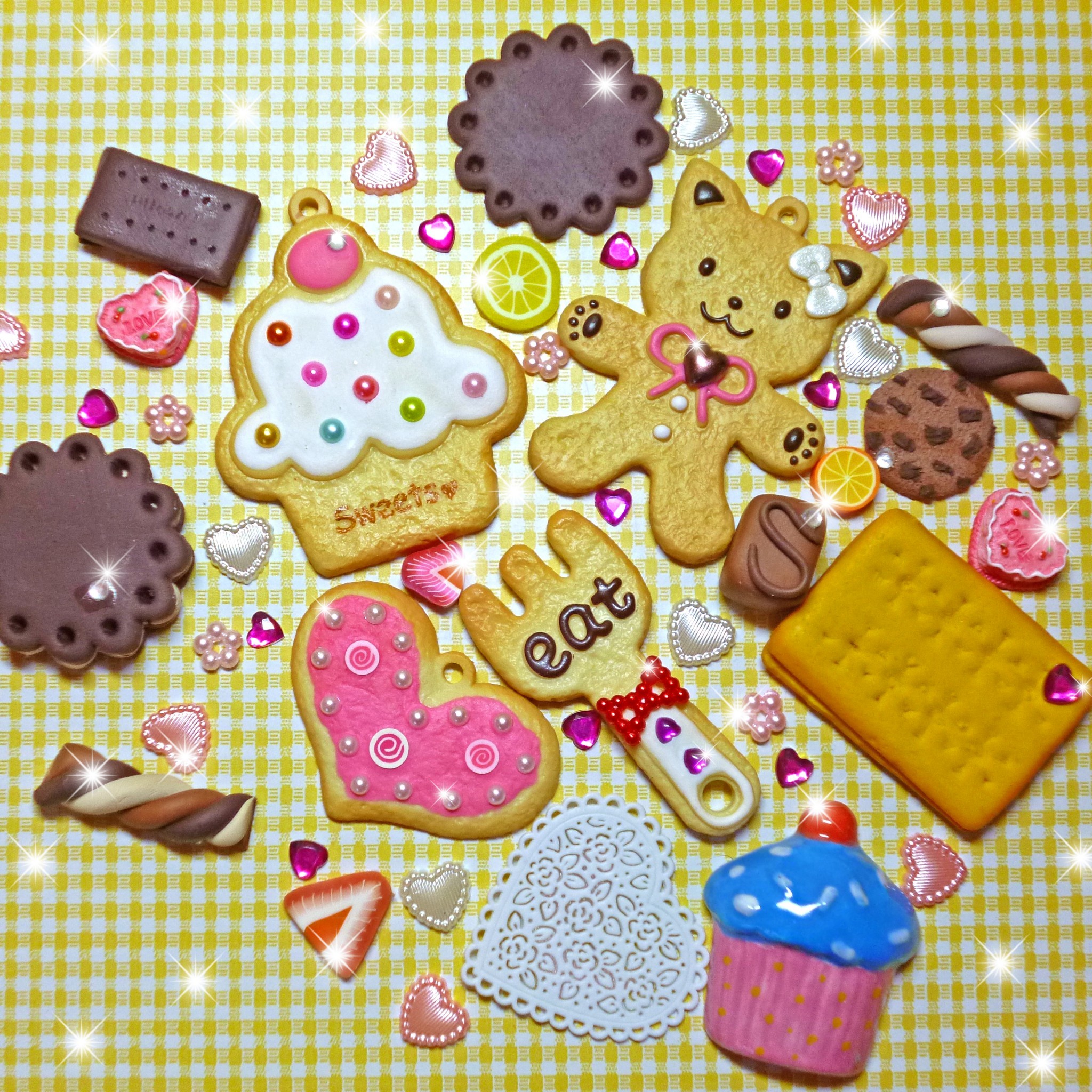 2048x2048 Kawaii Cookies - Tap to see more cute Kawaii cartoon wallpapers! - @mobile9