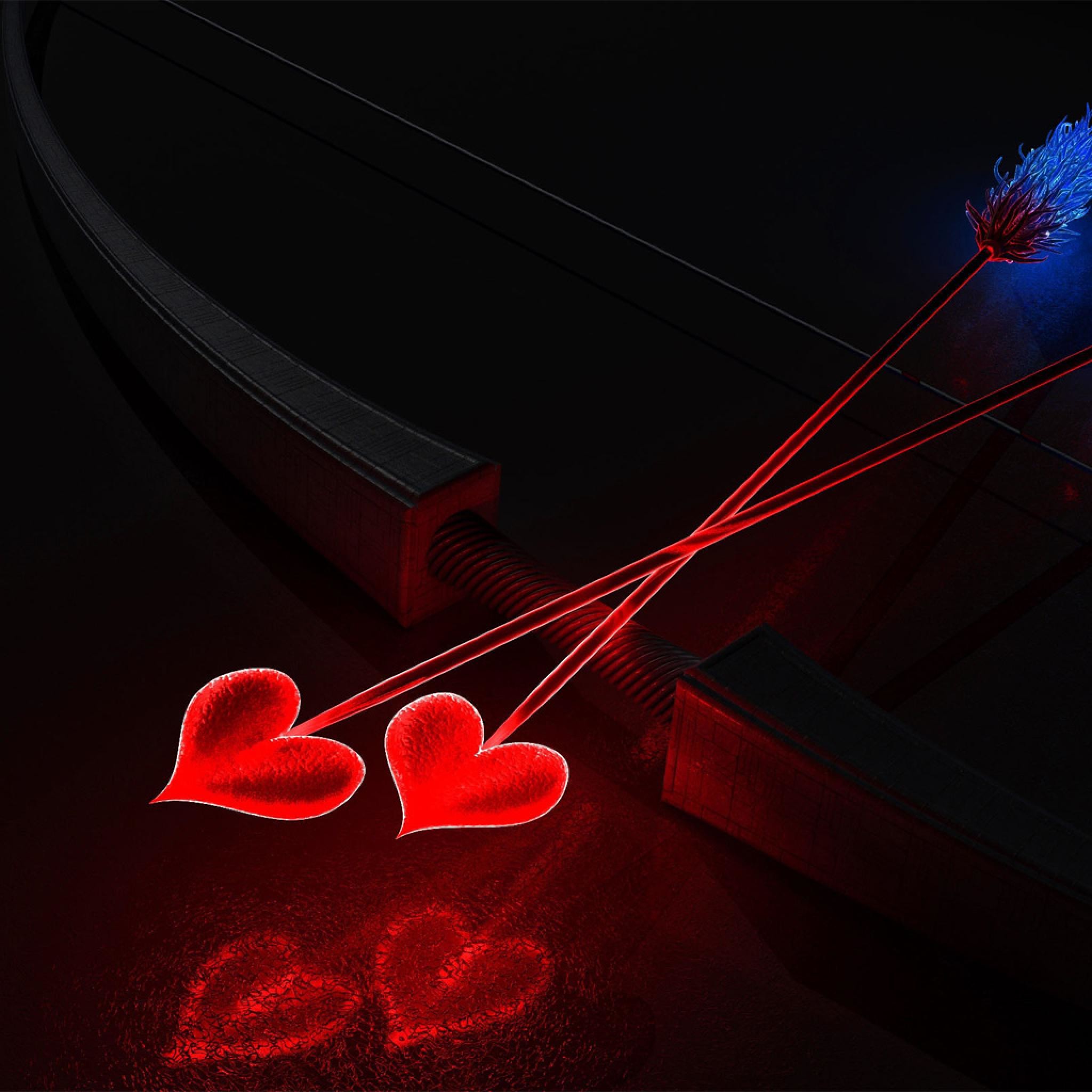 2048x2048 ... Valentine Arrows Heart Shaped iPad Air wallpaper.