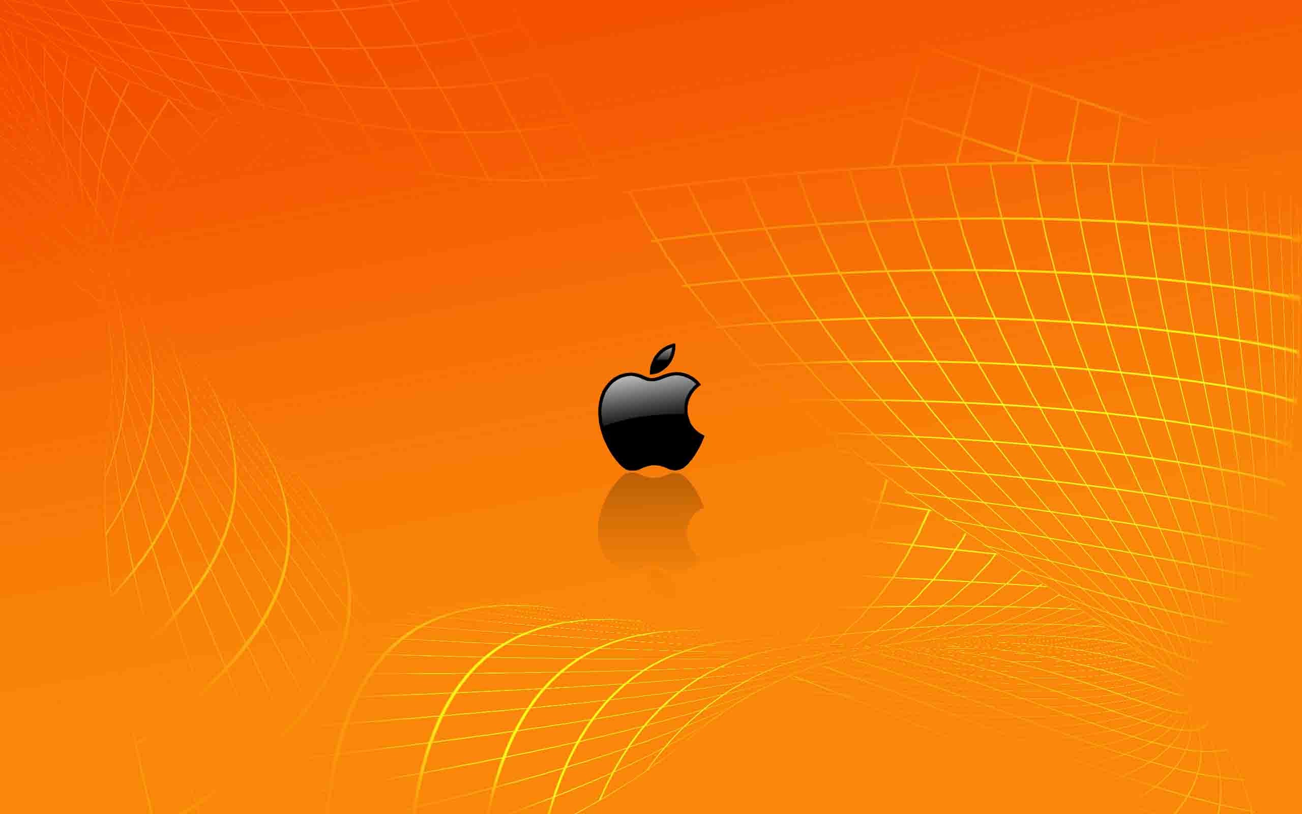 2560x1600 orange apple logo hd wallpaper