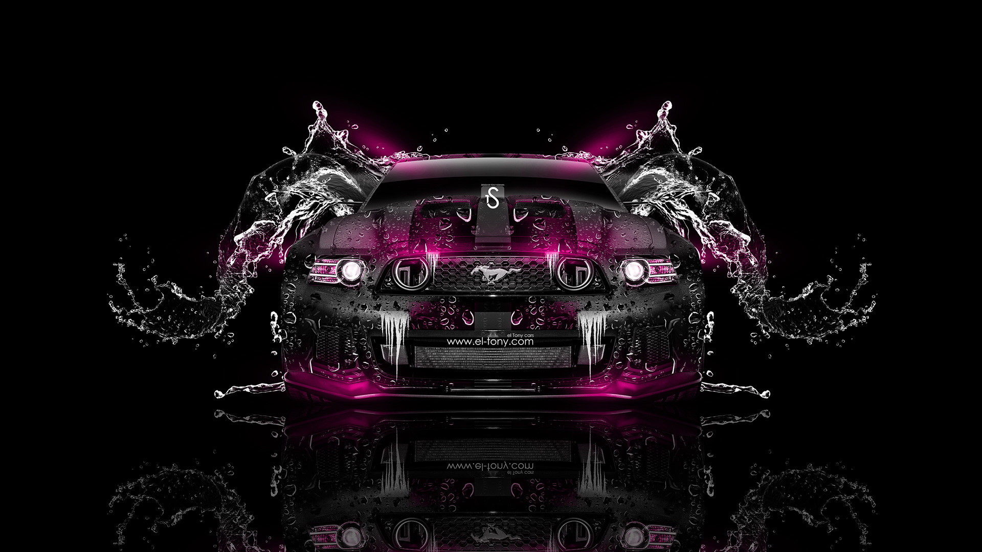 1920x1080 Neon Pink Mustang Ford mustang gt water car 2014
