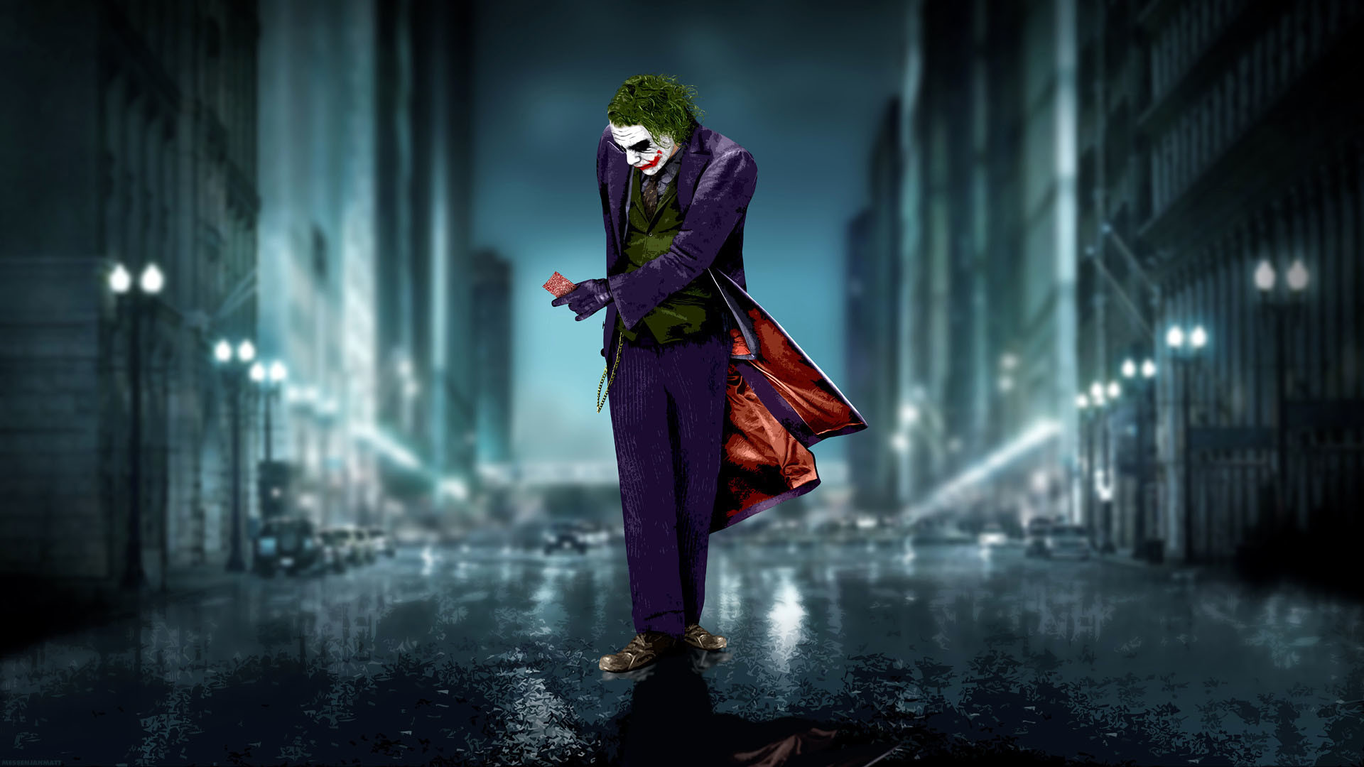 1920x1080 The Joker in Gotham - The Dark Knight  wallpaper