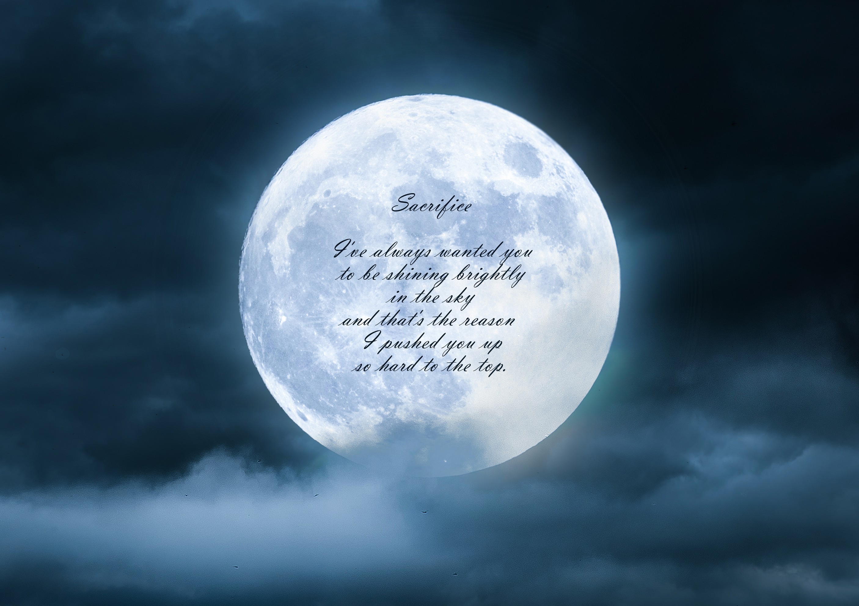 2812x1982 Moon, Clouds, Quote About Sacrifice
