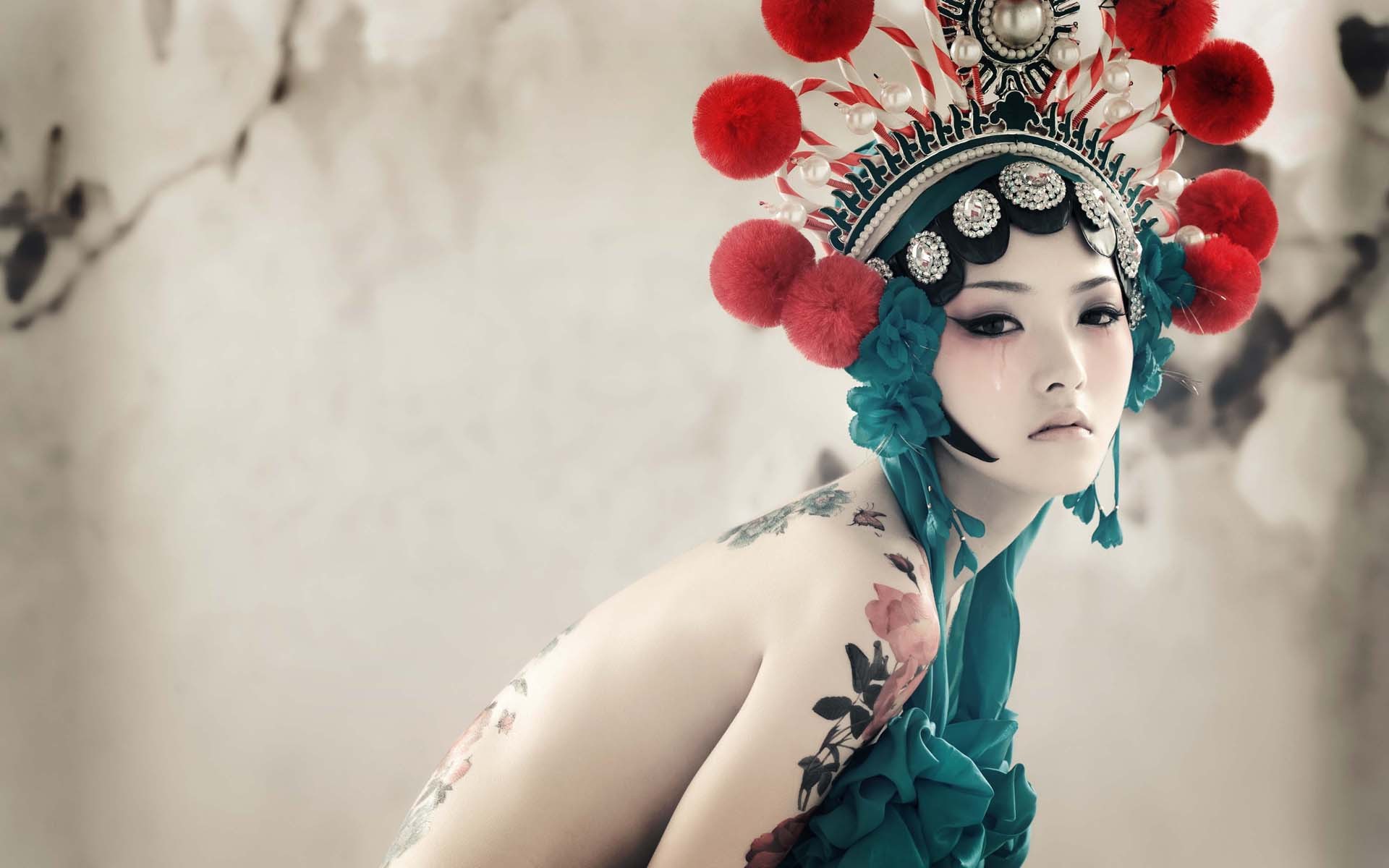1920x1200 Japanese girl with tattoos