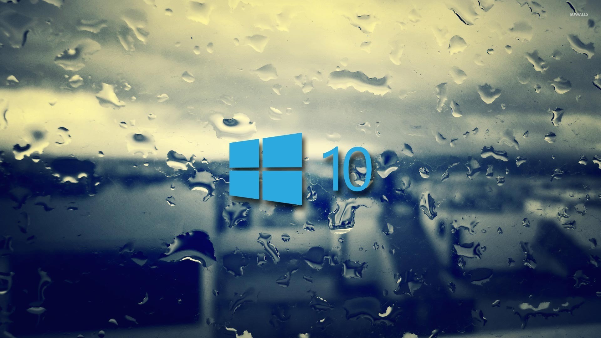 1920x1080 Windows 10 on the rainy window [2] wallpaper