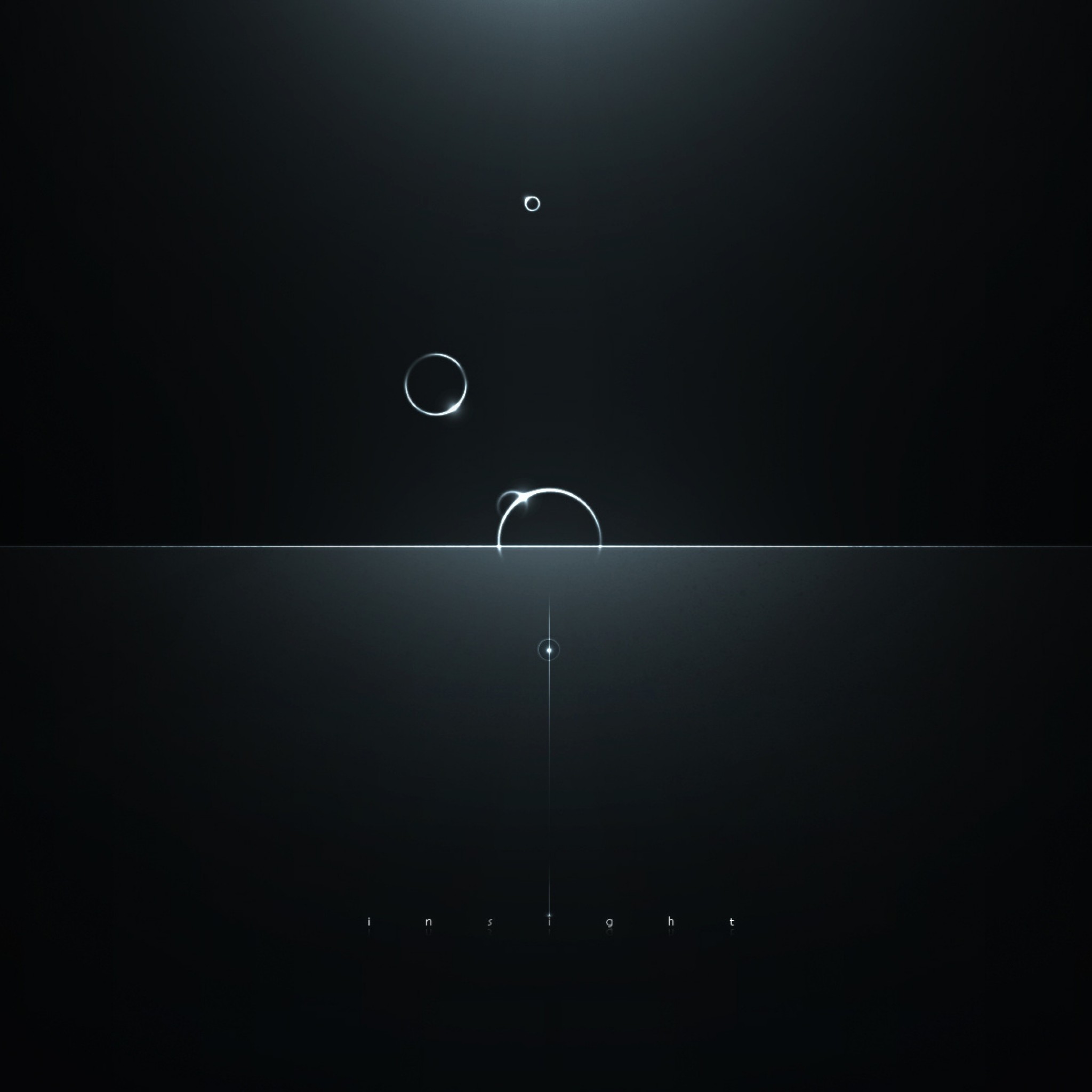 2048x2048 Preview wallpaper minimalism, circles, reflections, light, dark, intuition  