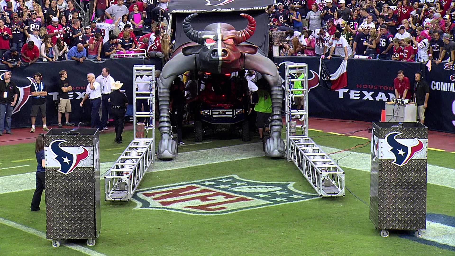 1920x1080 TEXANS BULLS ON PARADE COMING OUT OF THE TUNNEL LIVE SATELLITE .