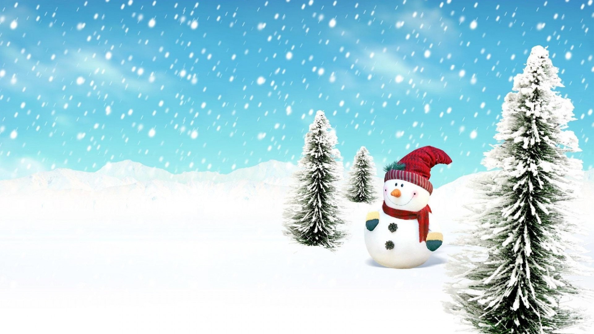 1920x1080 Christmas Snowman Image Wallpaper