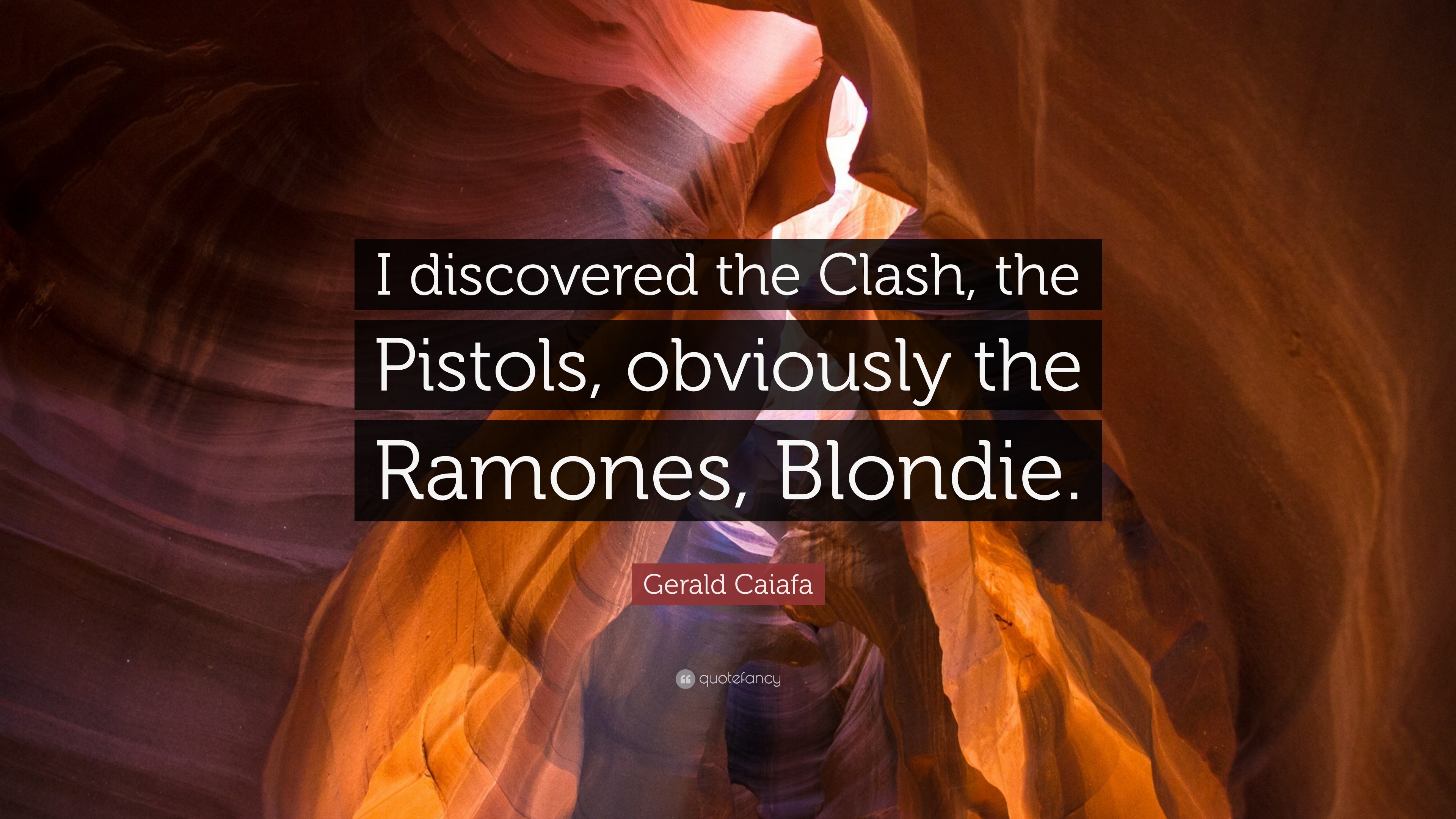 3840x2160 Gerald Caiafa Quote: “I discovered the Clash, the Pistols, obviously the  Ramones