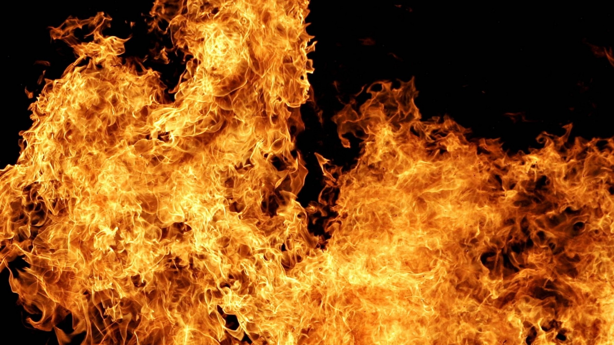 2048x1152  Wallpaper fire, flame, white, dark, flash, explosion