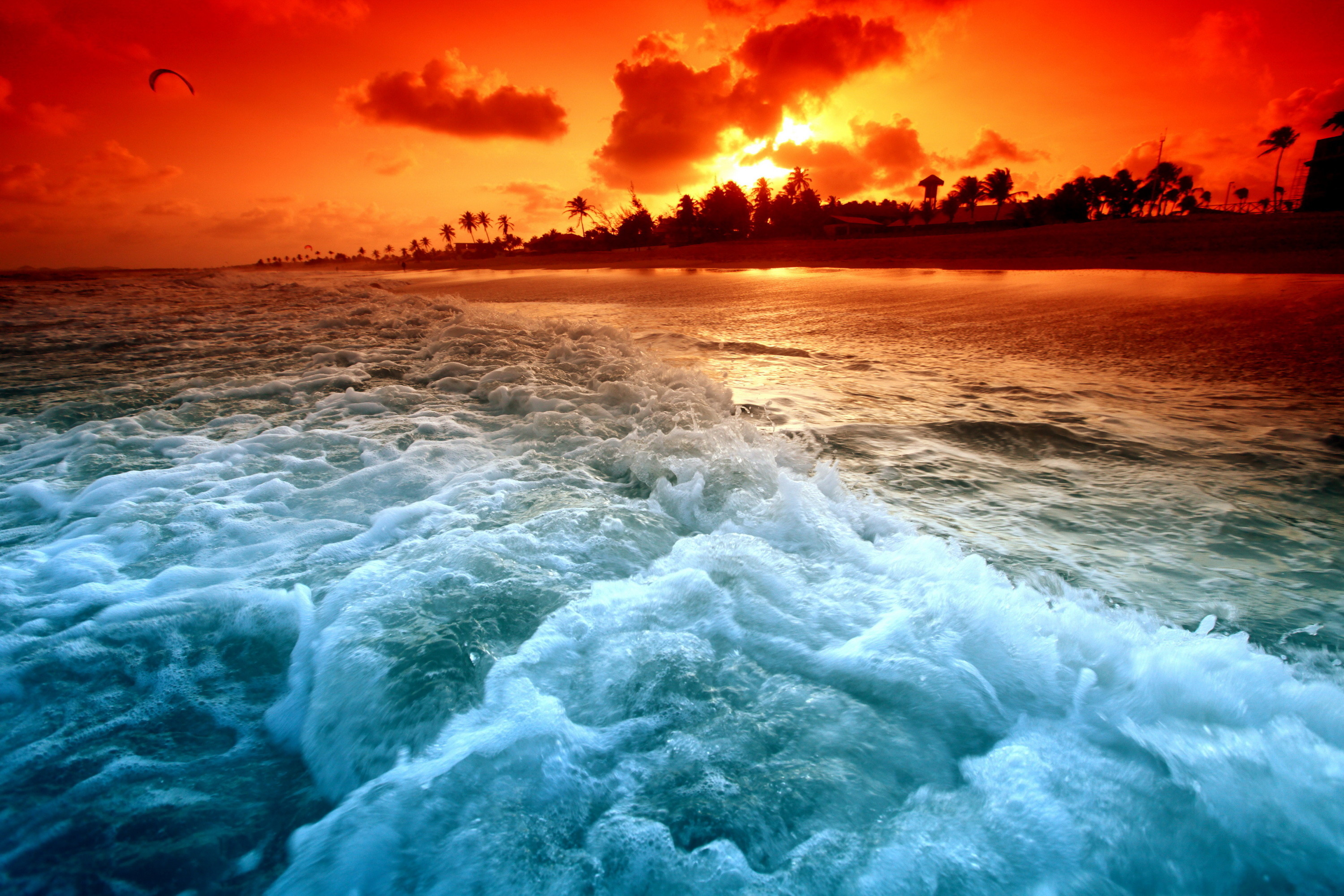 3000x2000 Earth - Sunset Wave Beach Dream Wallpaper