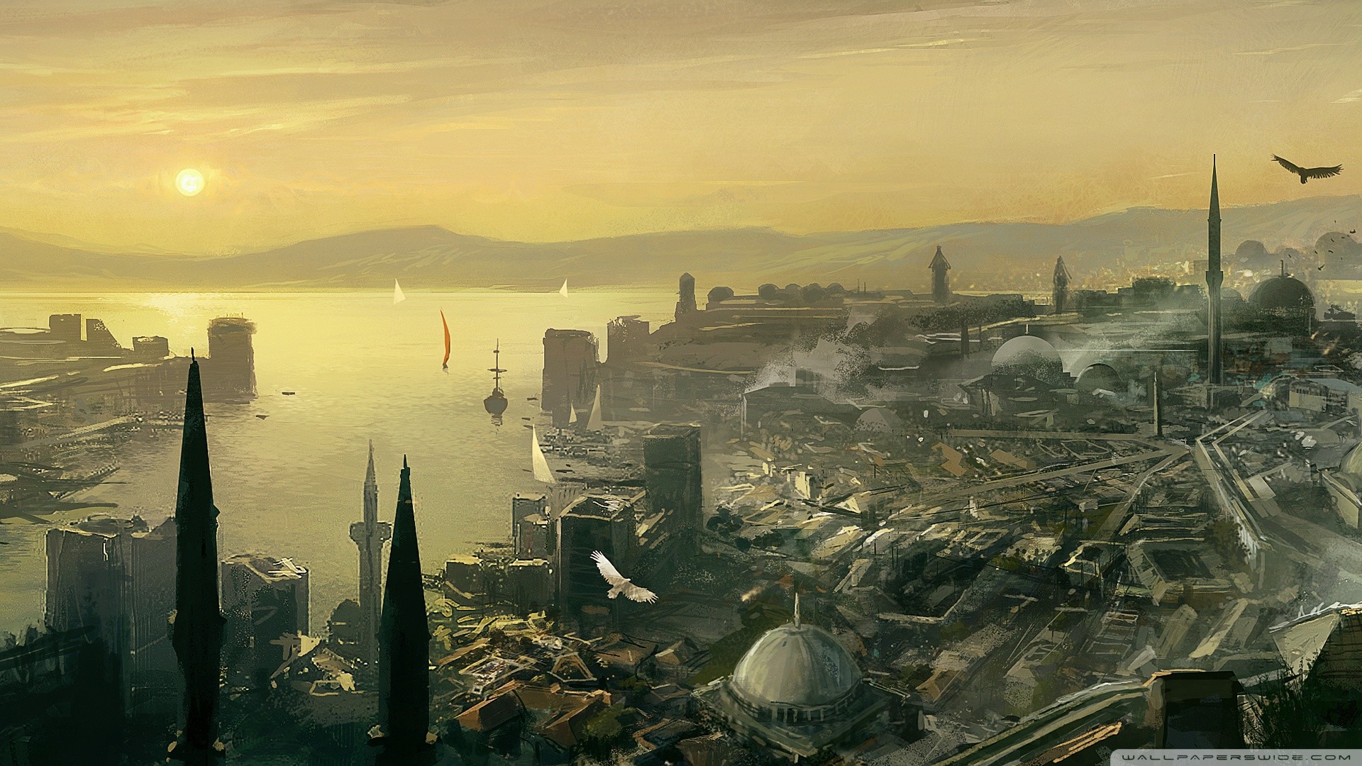 1920x1080 wallpaper cityscapes Â· artwork Â· Istanbul Â· Assassins Creed Revelations
