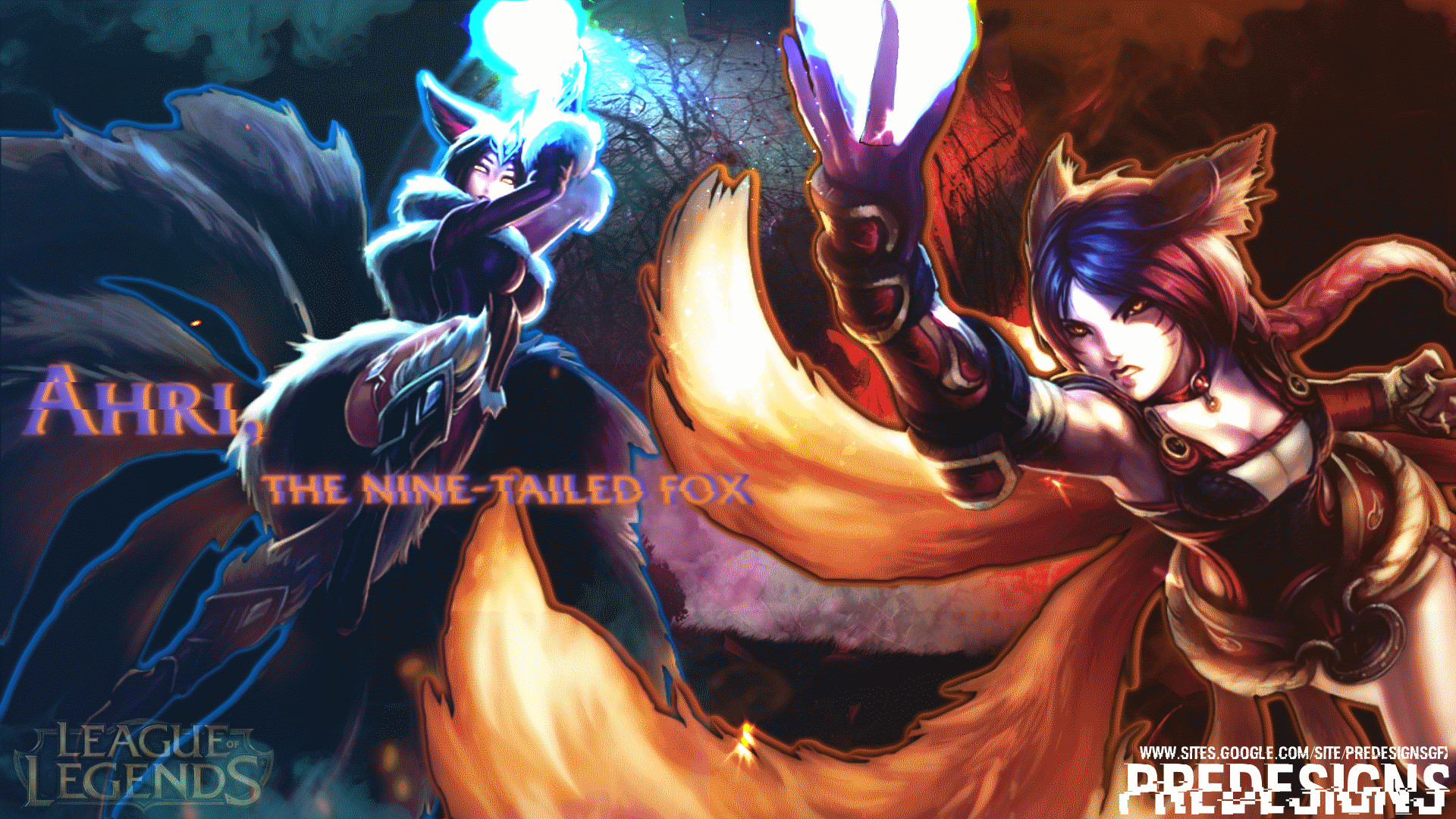 1920x1080 ... Of Legends) Ahri, the Nine-Tailed Fox EDIT by Predesigns