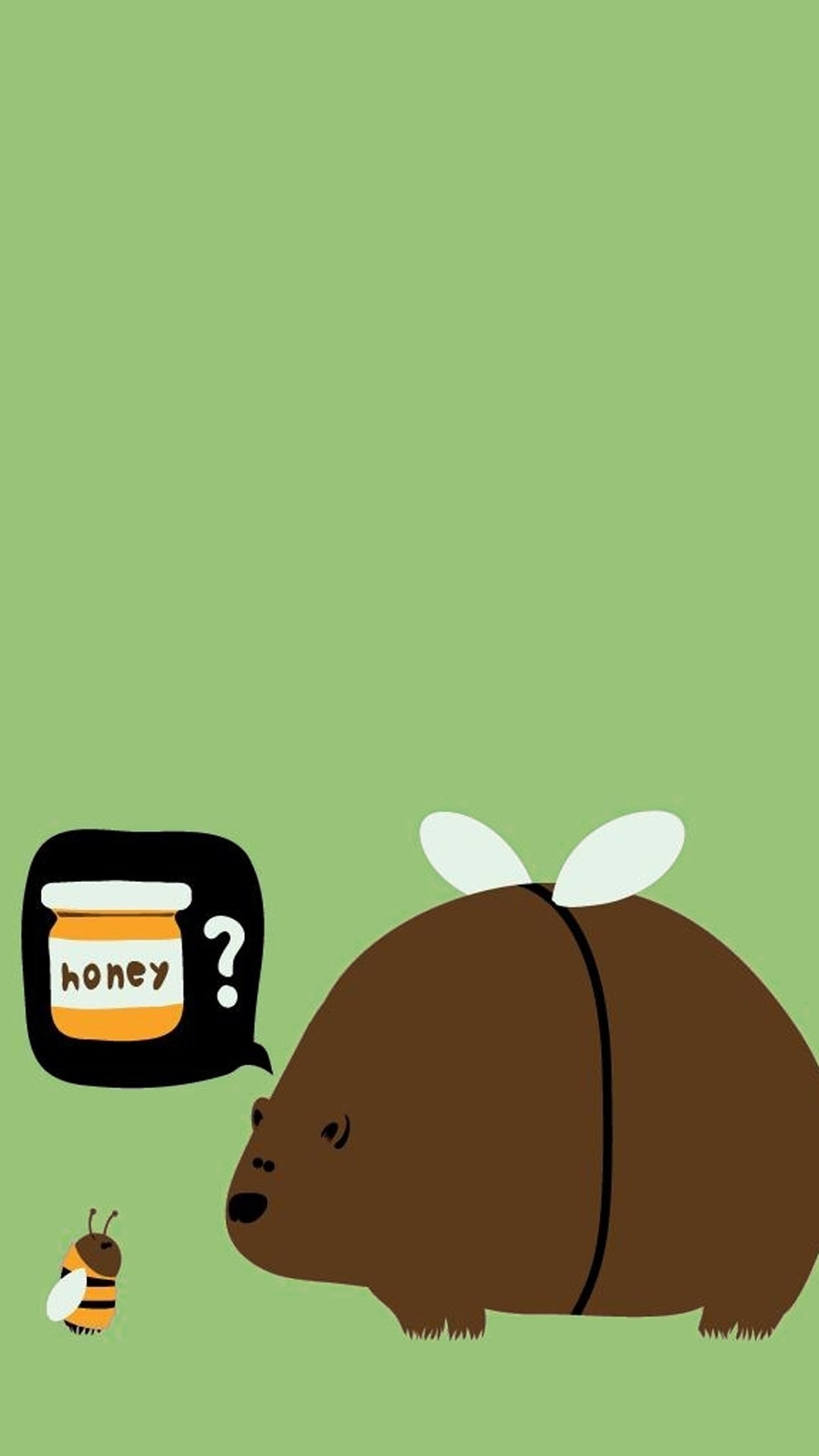 1080x1920 Cute Bear & Bee. Tap to see more Cute & Funny Animals iPhone wallpapers,