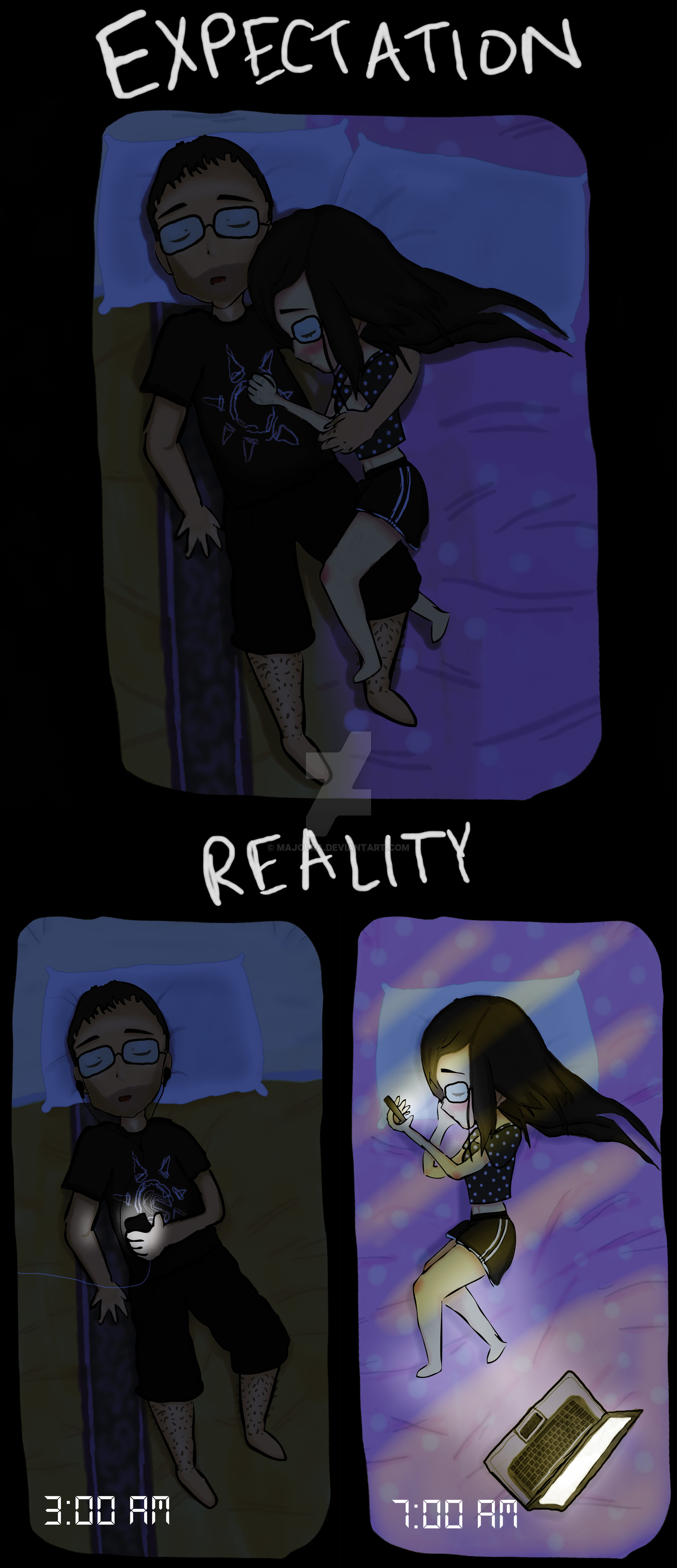 1600x3704 Long Distance Relationship Sleeping Together By Majoura On Deviantart