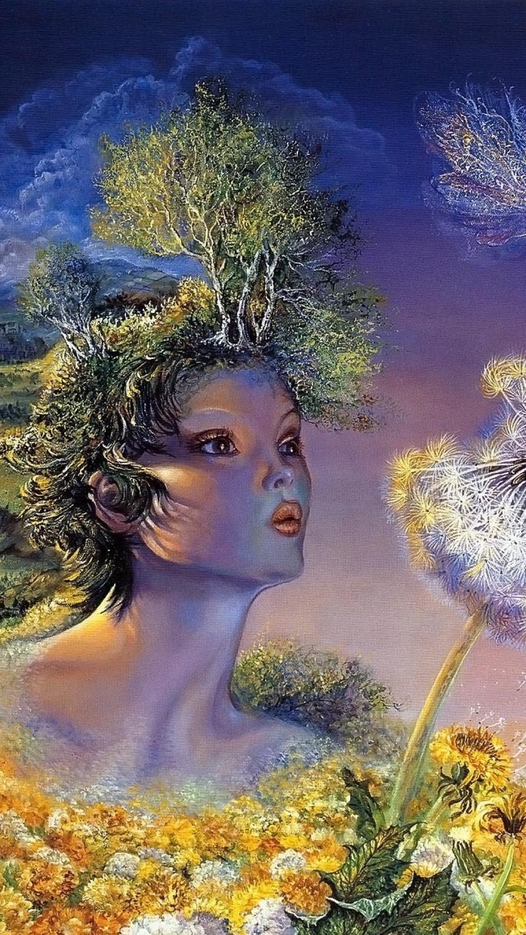 1080x1920  Wallpaper goddess, breathing, flower, angels, life