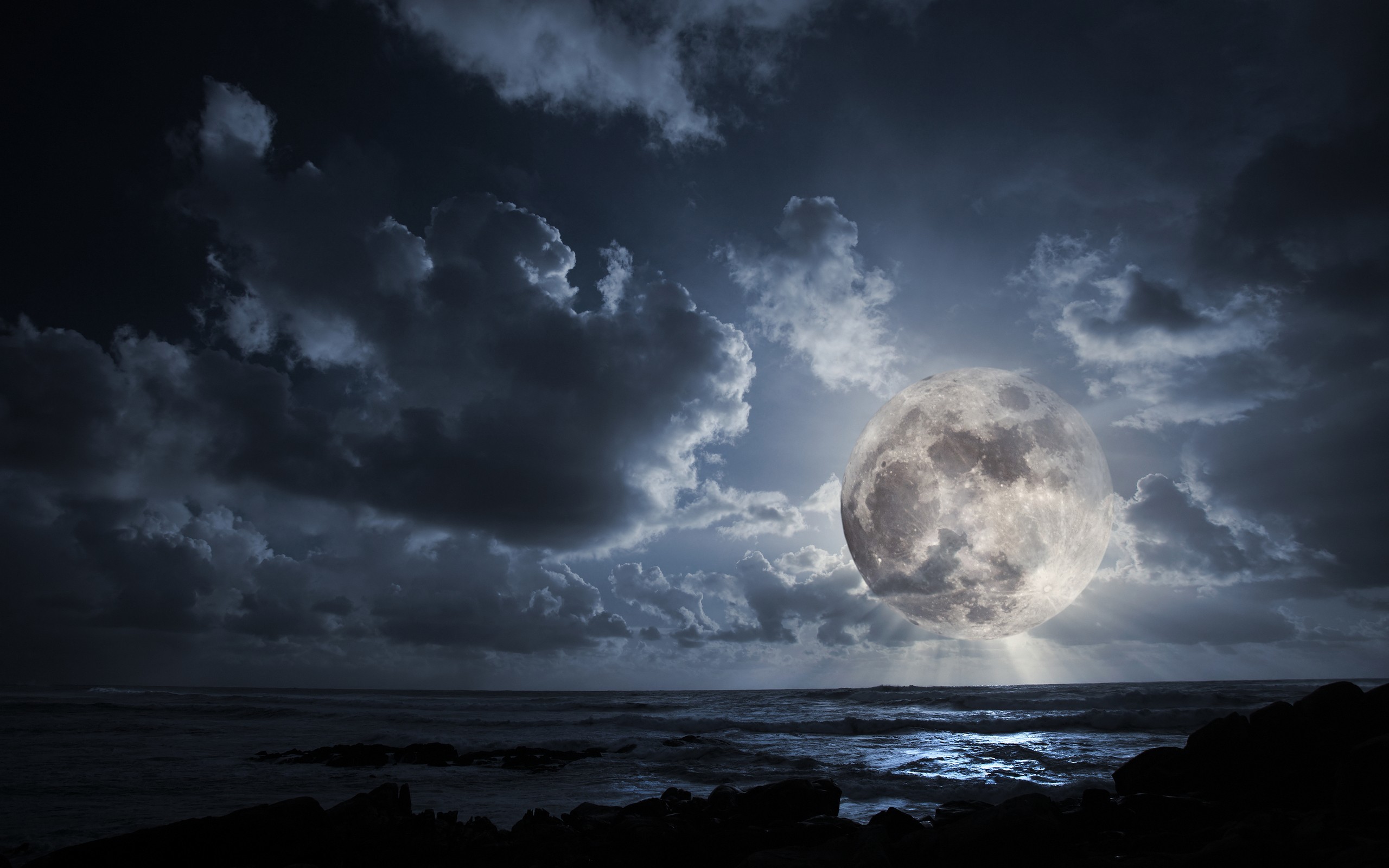 2560x1600 Landscapes Outer Space Dark Night Moon Wallpaper At 3d Wallpapers