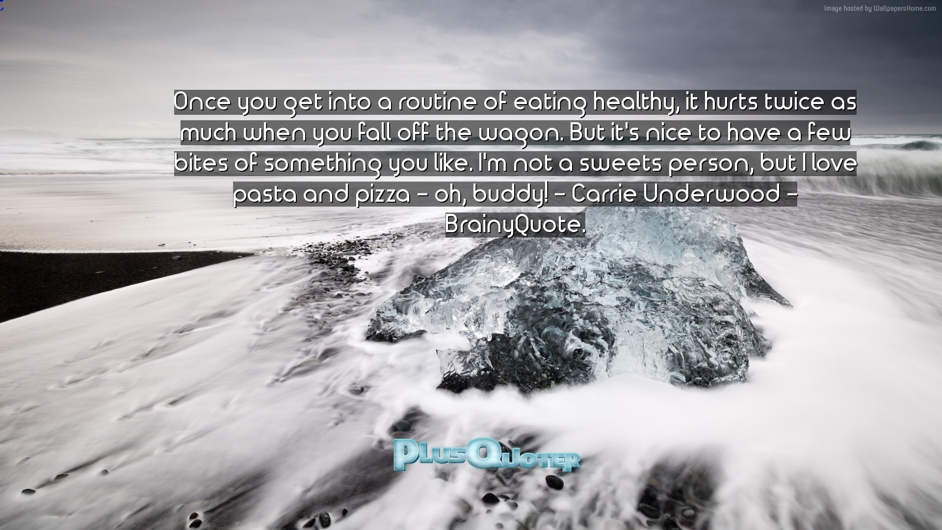 1920x1080 Download Wallpaper with inspirational Quotes- "Once you get into a routine  of eating healthy