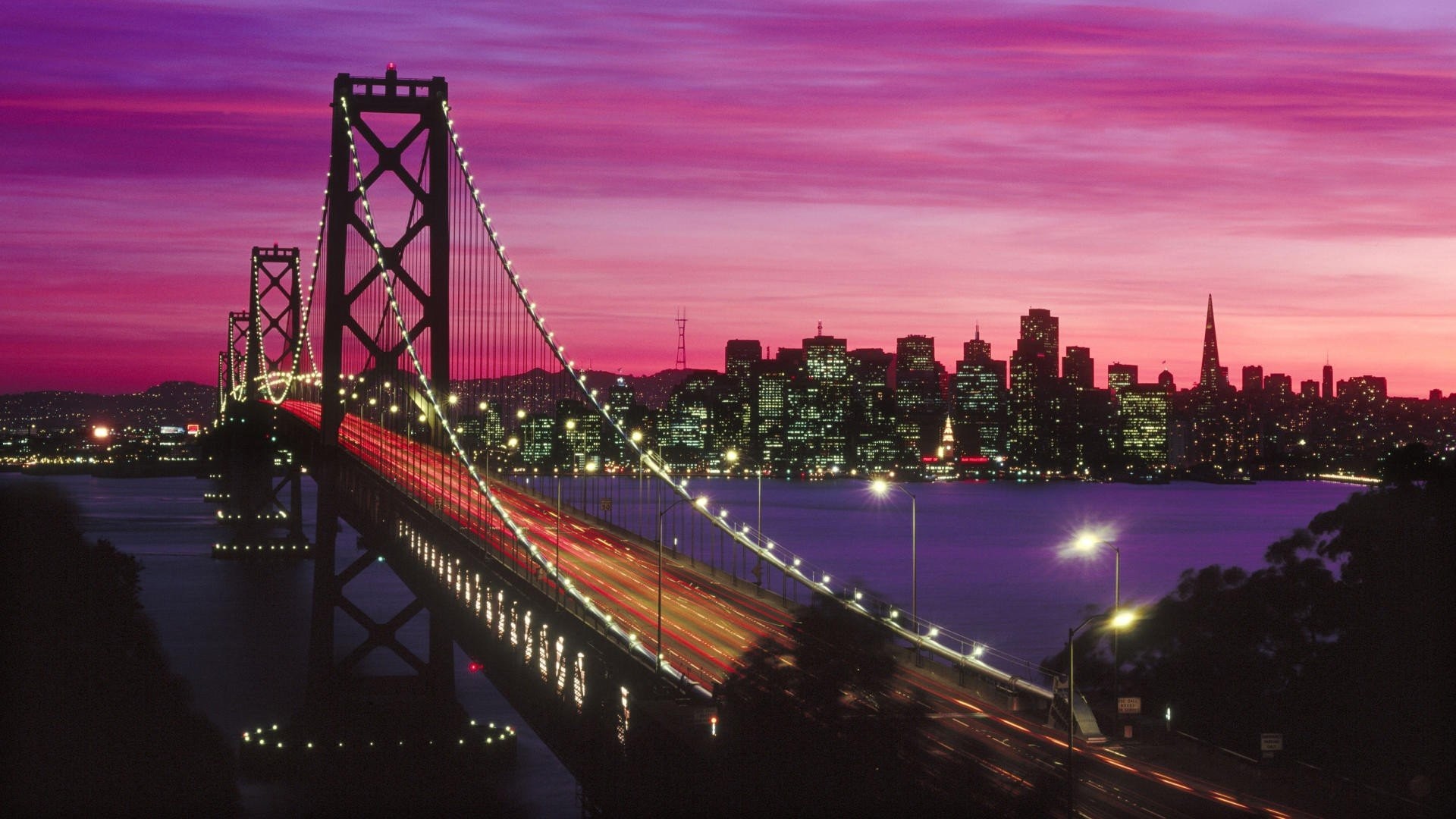 1920x1080 Sunset California San Francisco Bay Bridge wallpaper |  | 341408 |  WallpaperUP