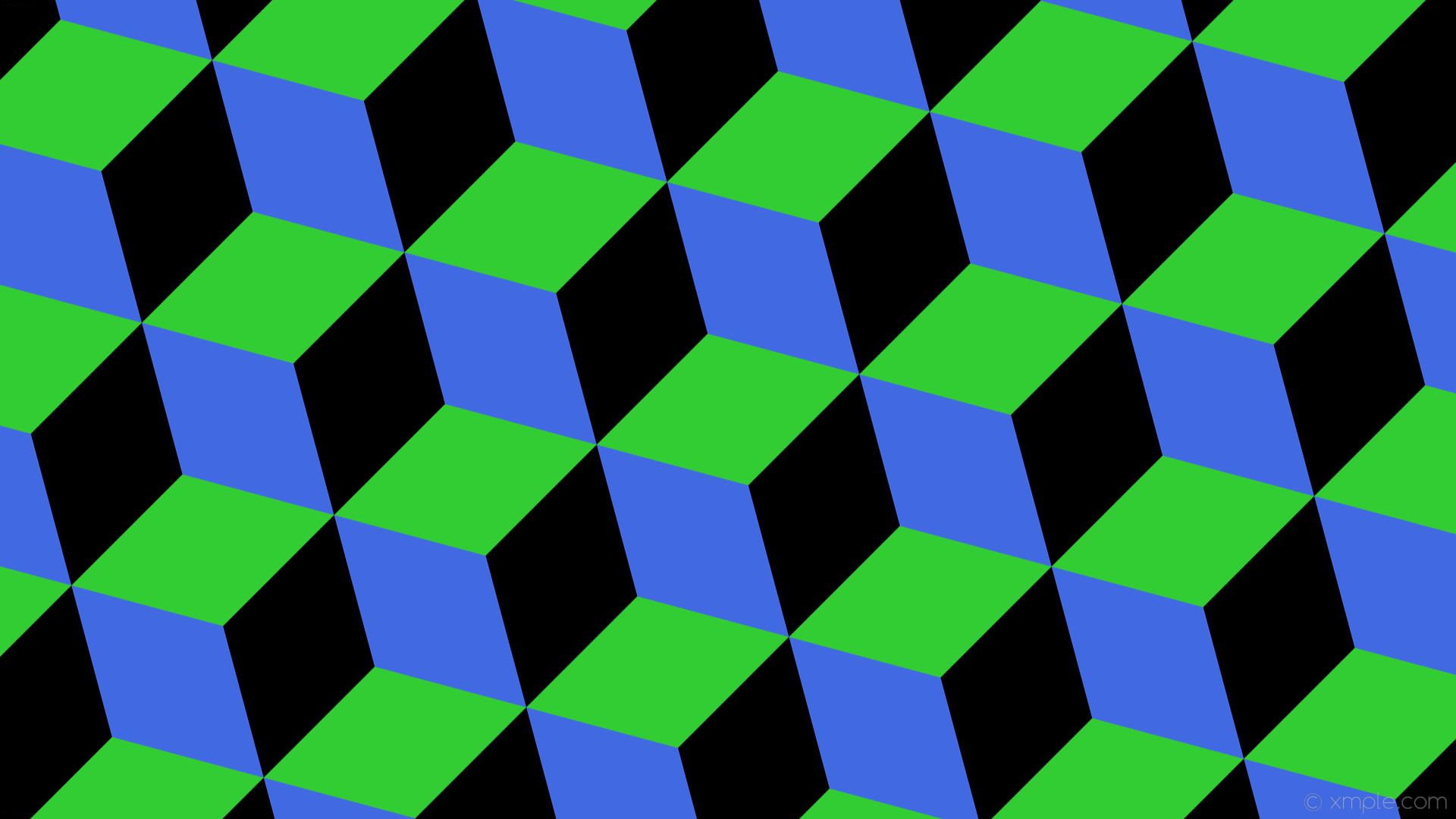 1920x1080 wallpaper green blue black 3d cubes lime green royal blue #32cd32 #4169e1  #000000