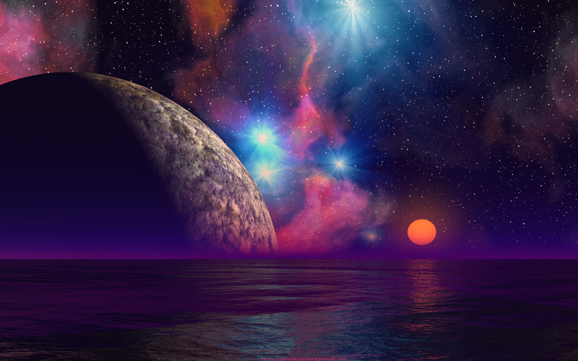 1920x1200 alien sunset backgrounds cool planets scifi desktop wallpaper 