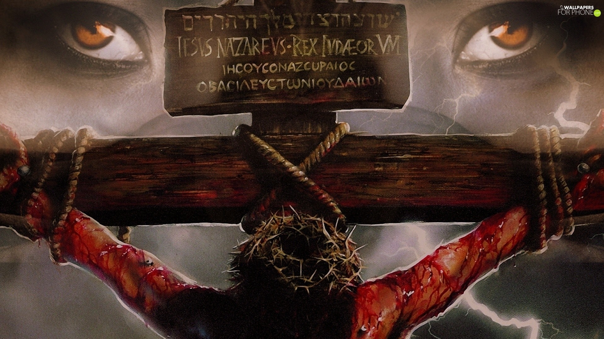 1920x1080 Jesus, Eyes, crucified