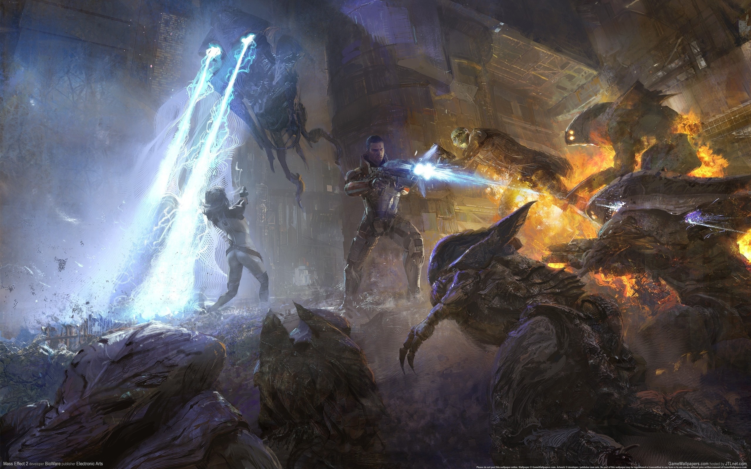2560x1600 It's concept art for Mass Effect 2, by Craig Mullins, same author of  Fallout 3 "Capitol".