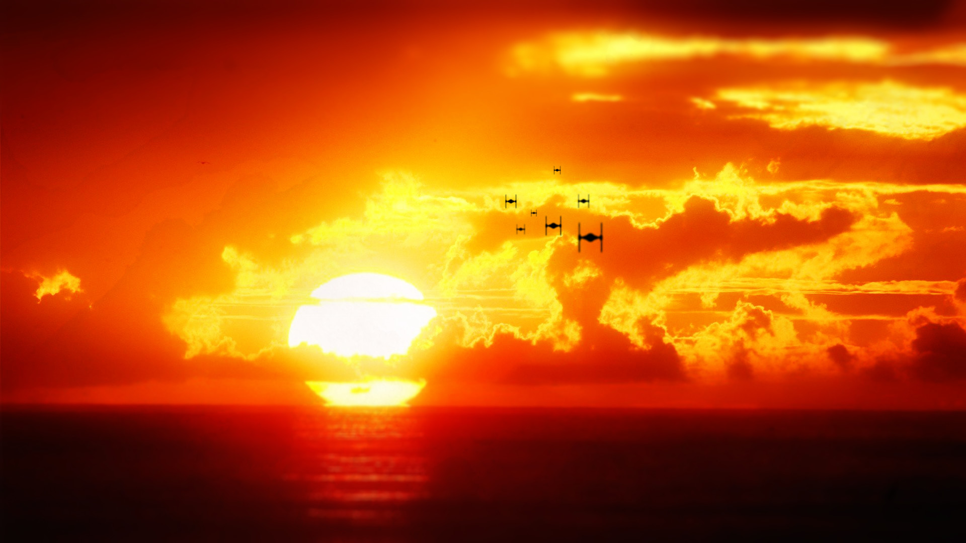 1920x1080 ... Star Wars Tie Fighter Sunset Wallpaper by NIHILUSDESIGNS