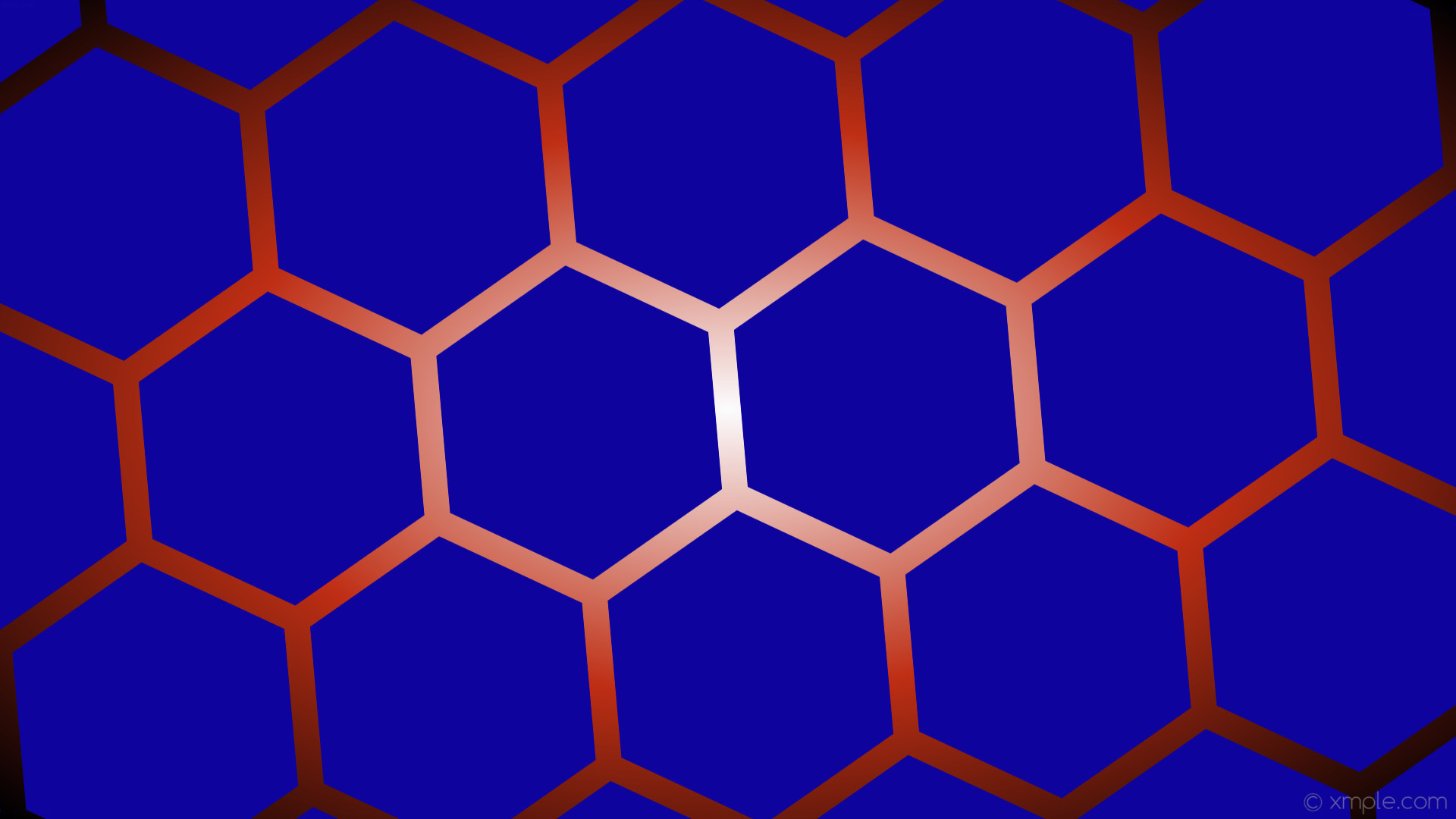 1920x1080 wallpaper black red glow blue white hexagon gradient #0e039d #ffffff  #c02f12 diagonal 5
