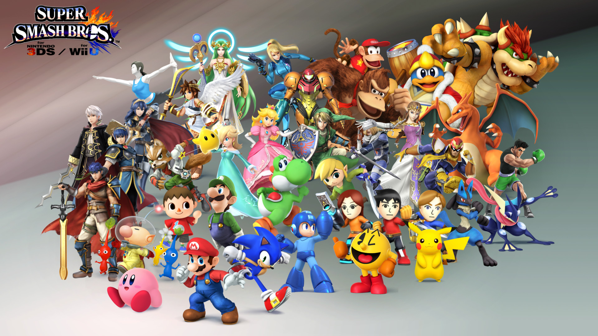 1920x1080 SSB4Made a 1920 x 1080 Smash Bros 4 wallpaper featuring every character  confirmed so far. Will update as the remaining characters are revealed.