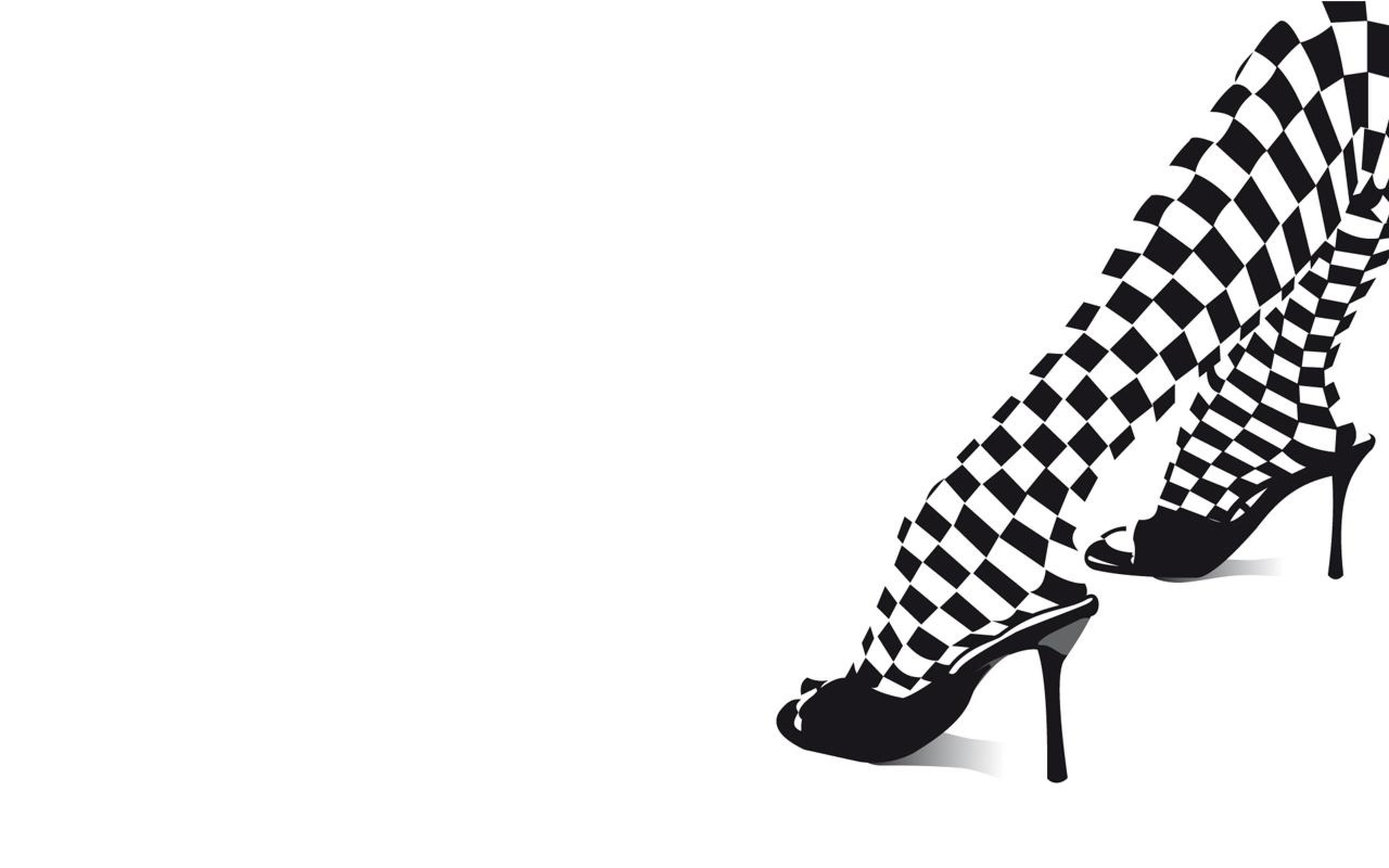 2560x1600 black and white fashion shoes high heels checkered artwork white background  1280x800 wallpaper Art HD Wallpaper