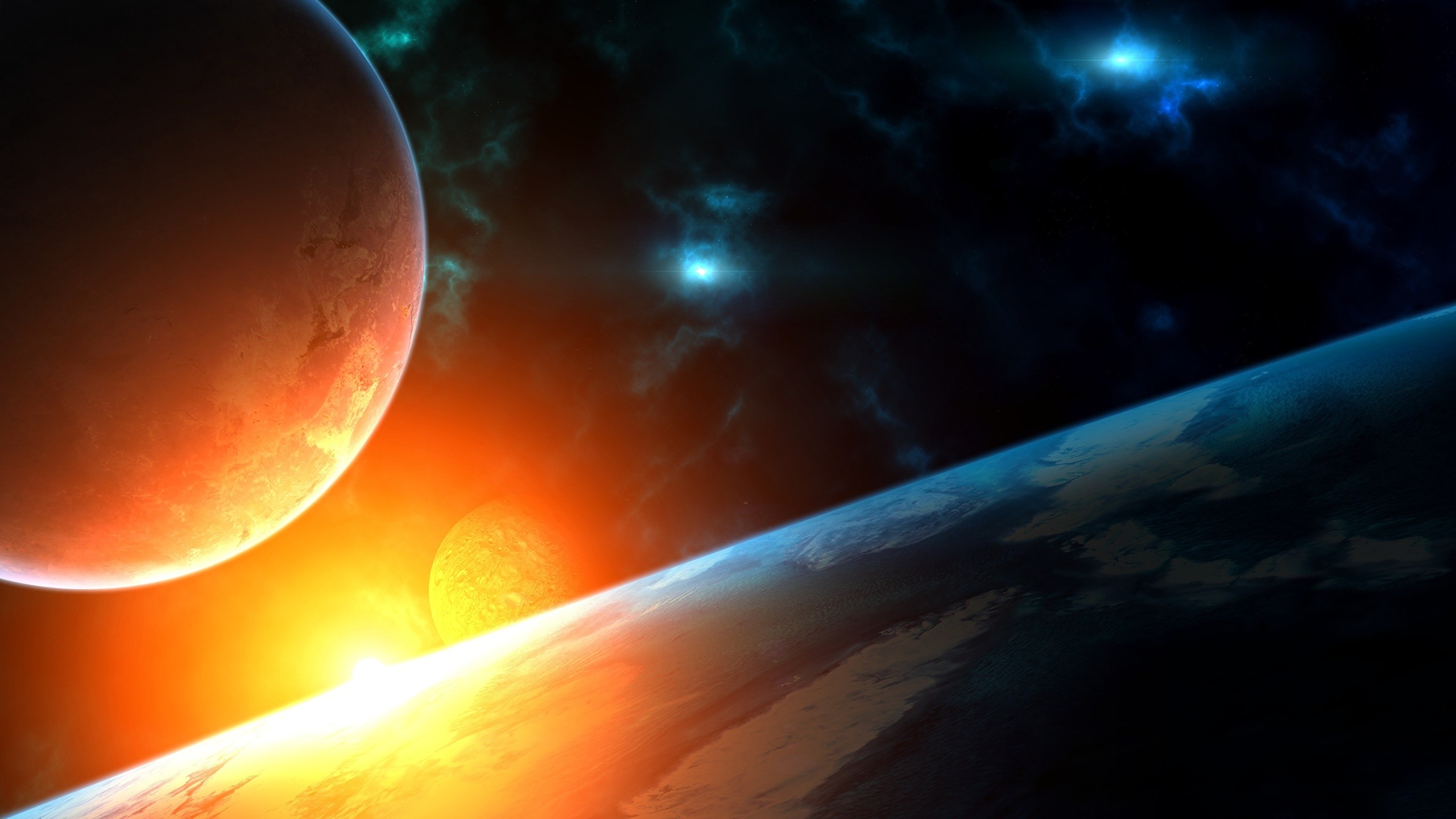2560x1440 Wallpaper Planets Surface of planets Space 