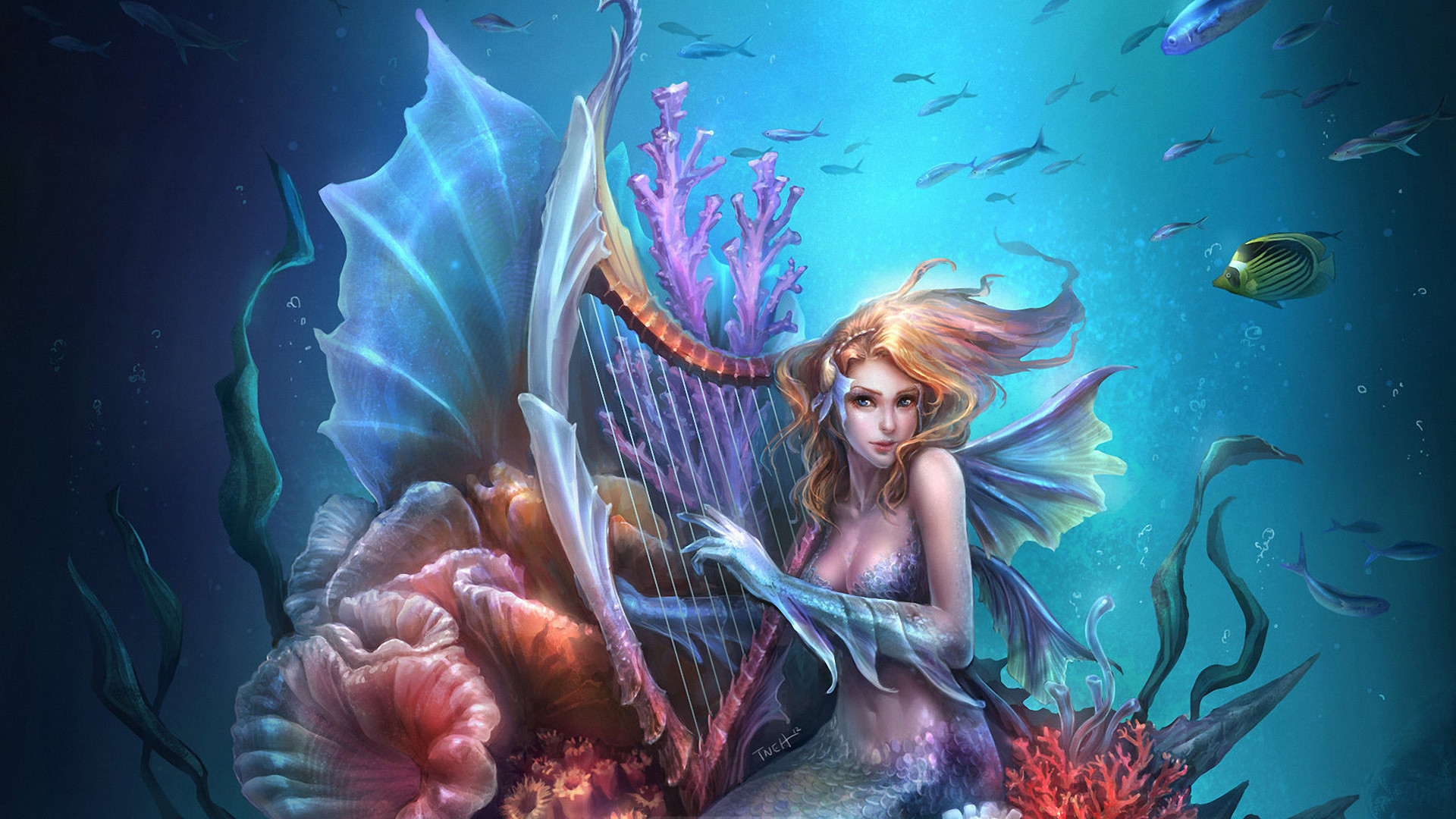 1920x1080 fantasy mermaid wallpaper