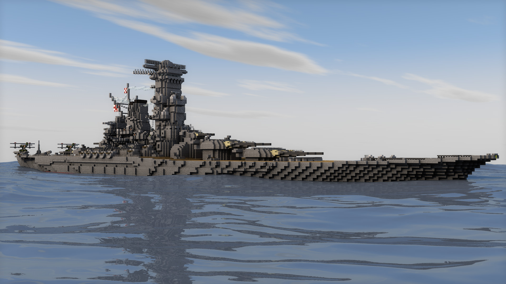 1920x1080 world_of_warships__ijn_yamato___minecraf