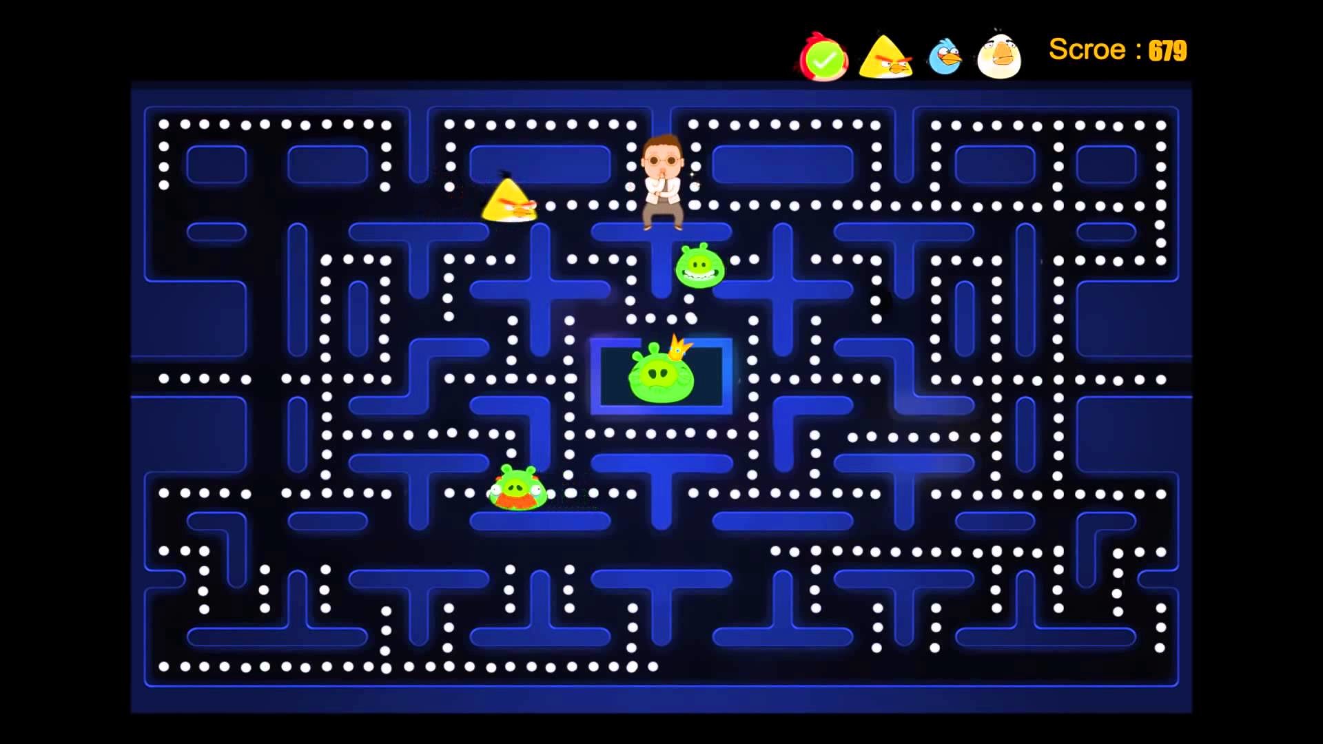 1920x1080 Angry Birds In Pac Man | pacman game
