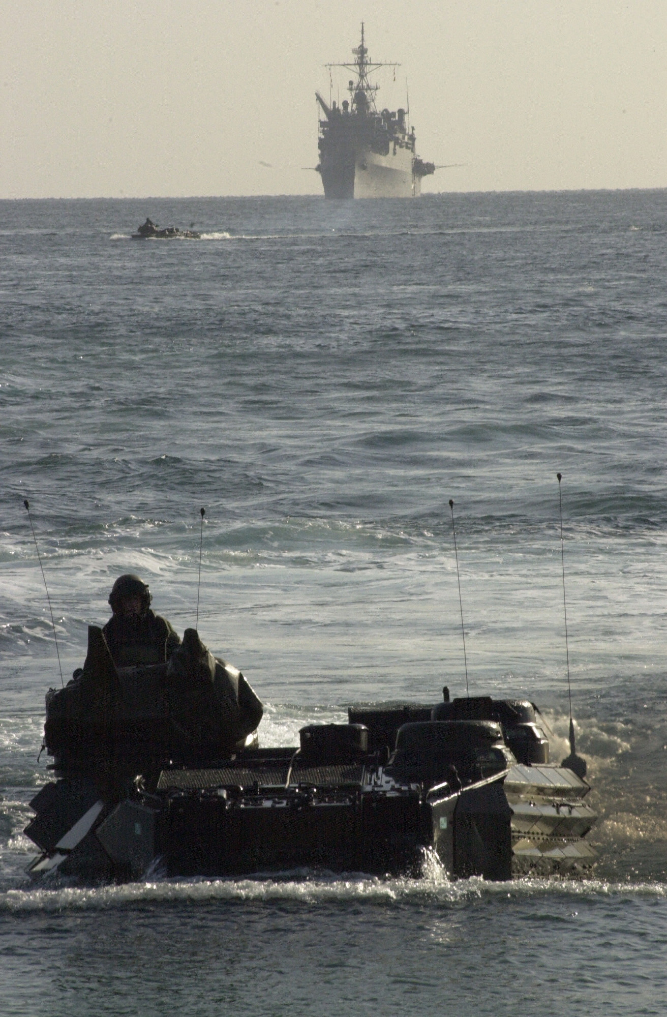 1312x2000 ... Assault Vehicle) from 31st MEU (Marine Expeditionay Unit) comes ashore  after being launched by the USS Juneau (background) during an amphibious  assault ...