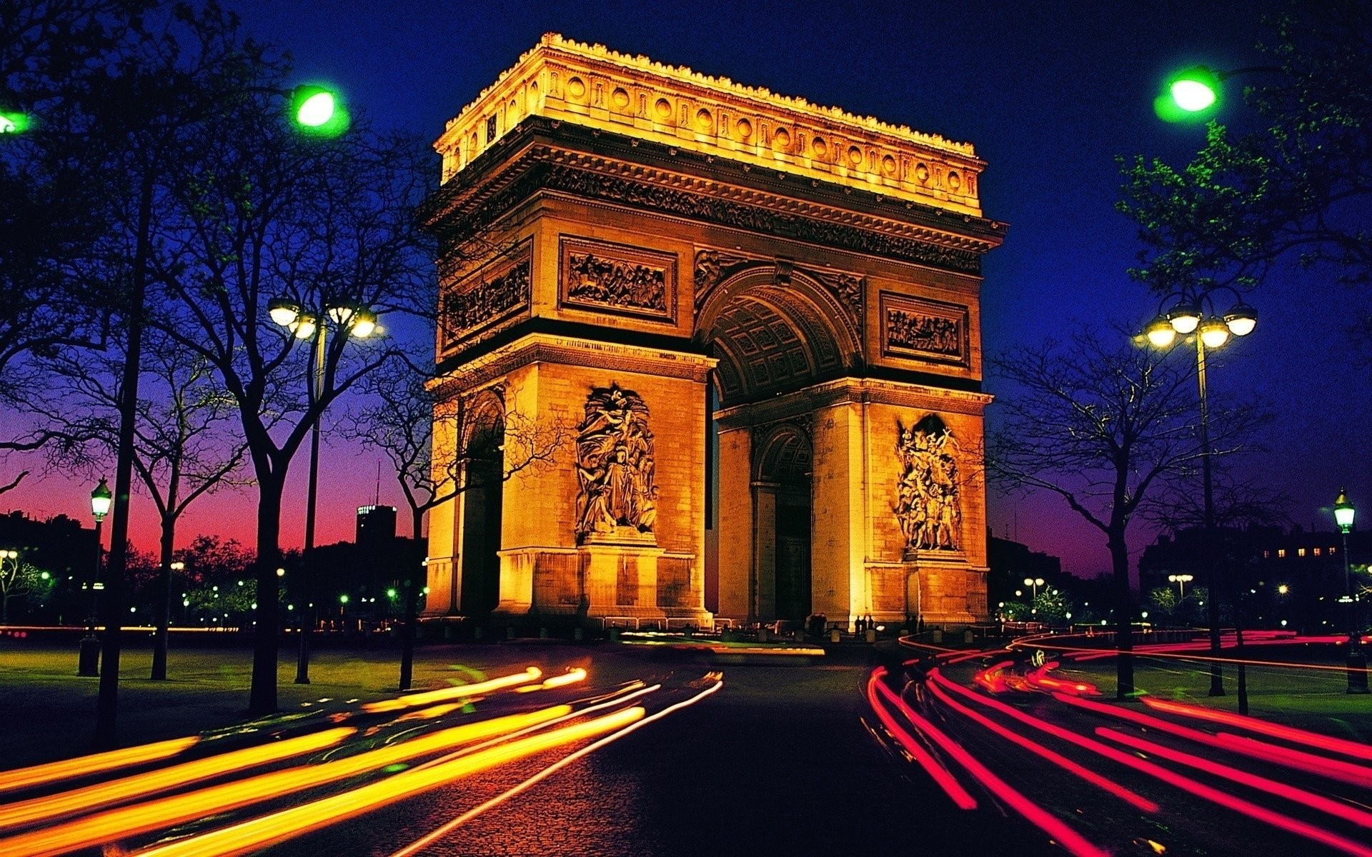 1920x1200 Arc de Triomphe at Night Tourist Place in Paris France Wallpaper | HD  Wallpapers