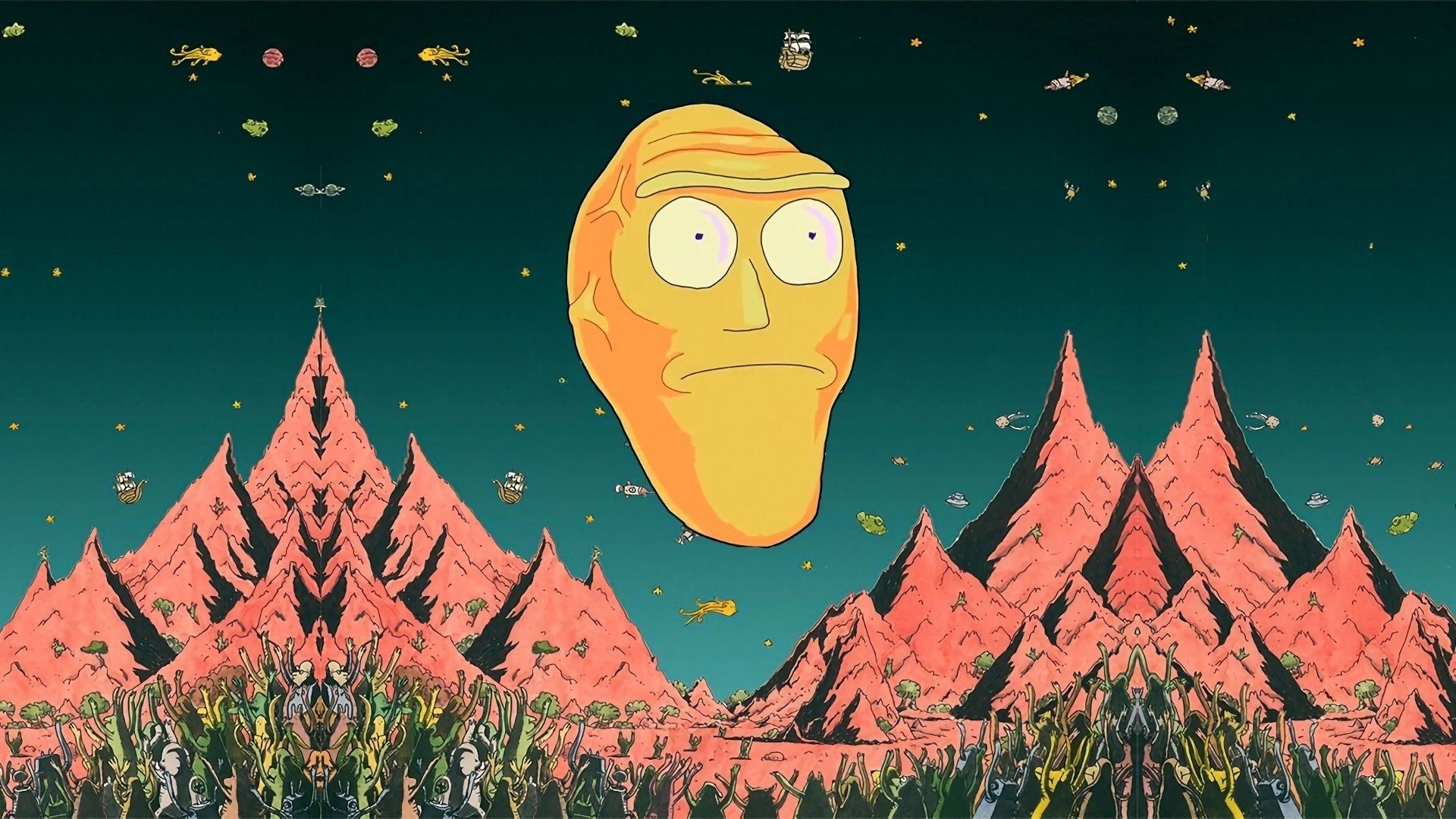 1920x1080 Title : rick and morty wallpaper giant heads – live wallpaper hd | rick.  Dimension : 1920 x 1080. File Type : JPG/JPEG