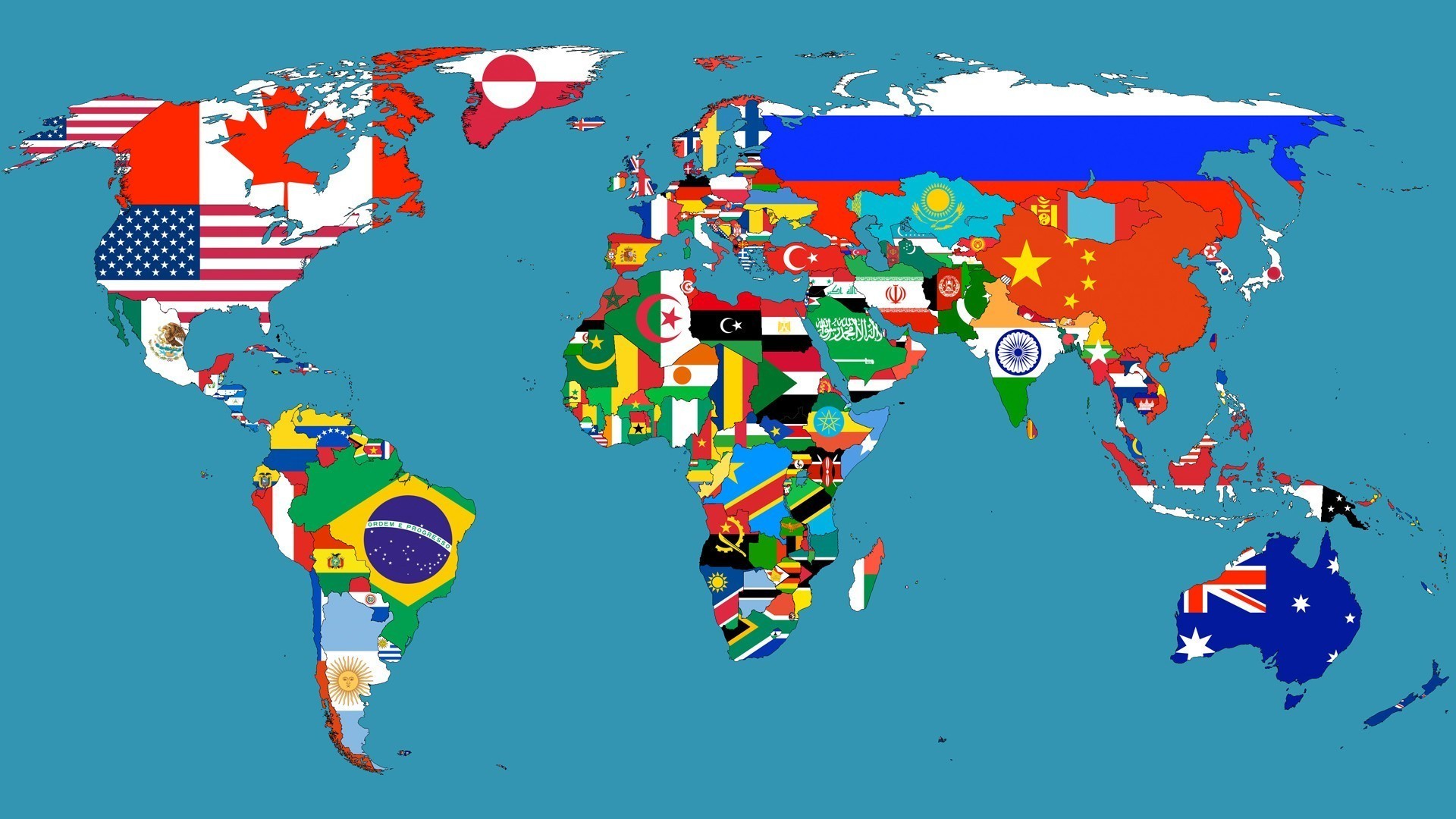 1920x1080 World Map Wallpaper With Countries