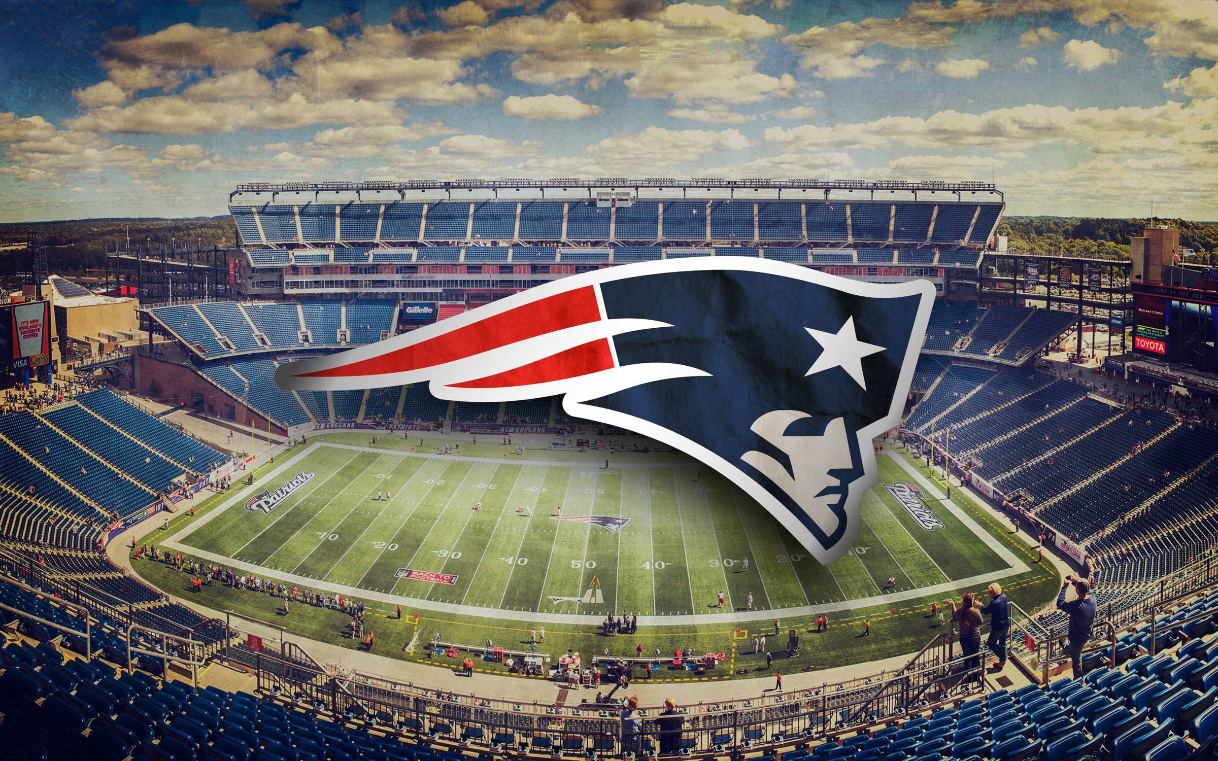 2400x1500 New England Patriots Wallpaper - Logo and Stadium Photo