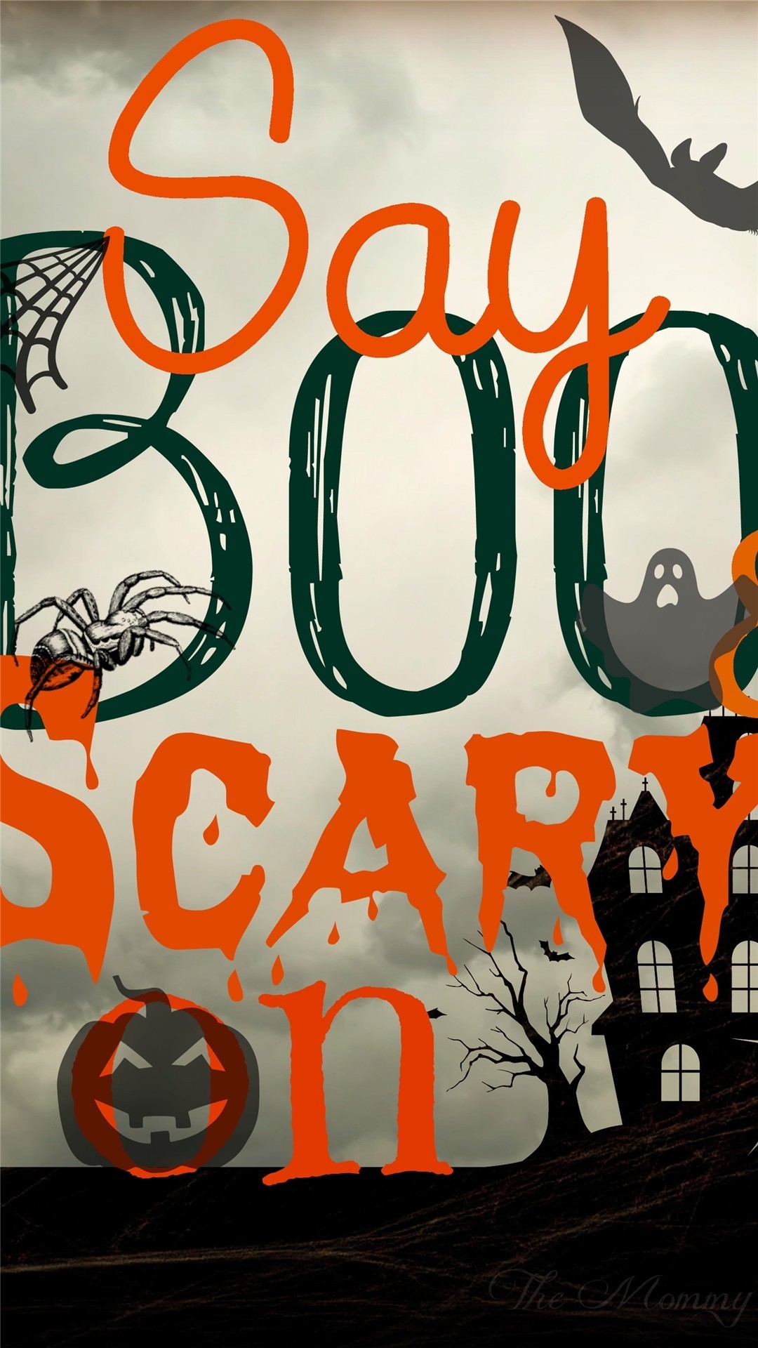1080x1920 Handpaint Halloween Boo iPhone 6 plus wallpaper - say Boo scary on #iphone # wallpaper