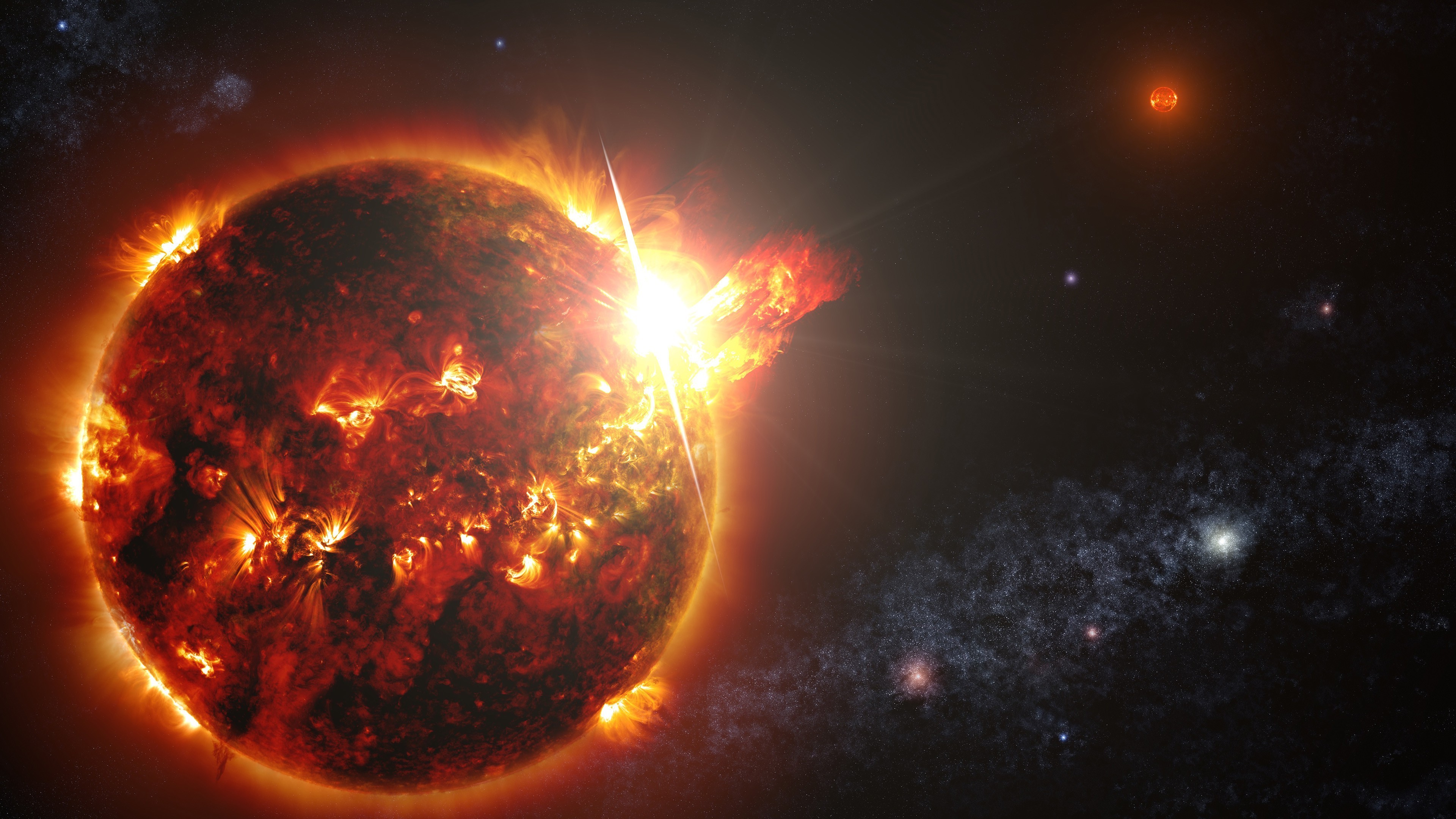 3840x2160 space, Sun, Glowing, Flares Wallpapers HD / Desktop and Mobile Backgrounds