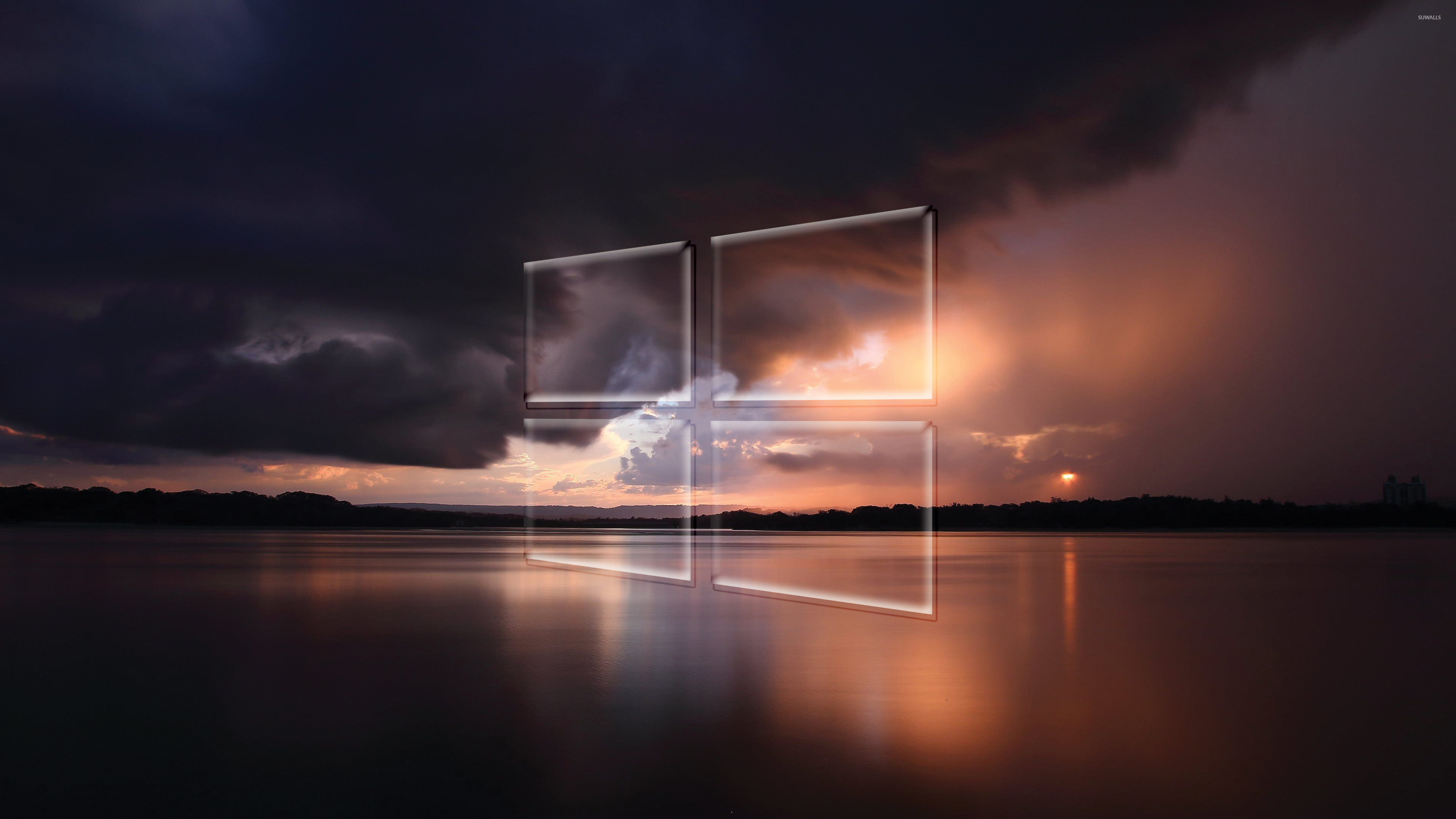 3840x2160 Windows 10 transparent logo over the stormy sea wallpaper  jpg